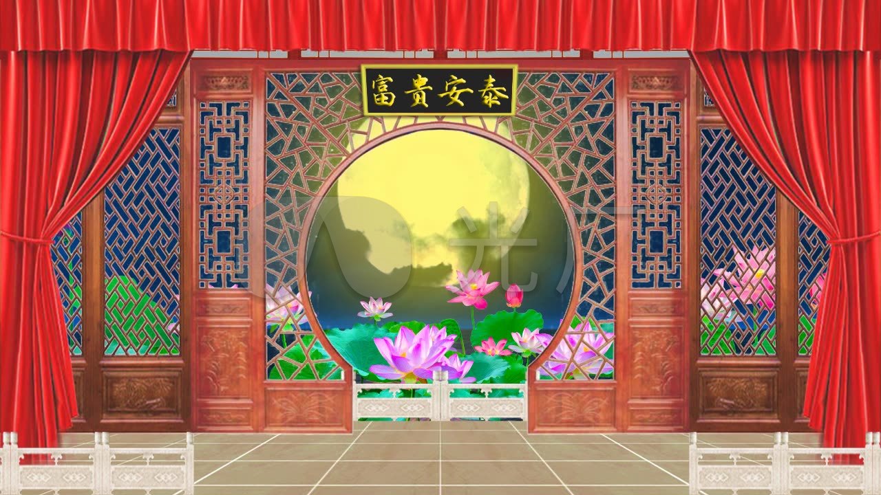中国风戏曲相声舞台背景04_1280x720_高清视频素材(:)