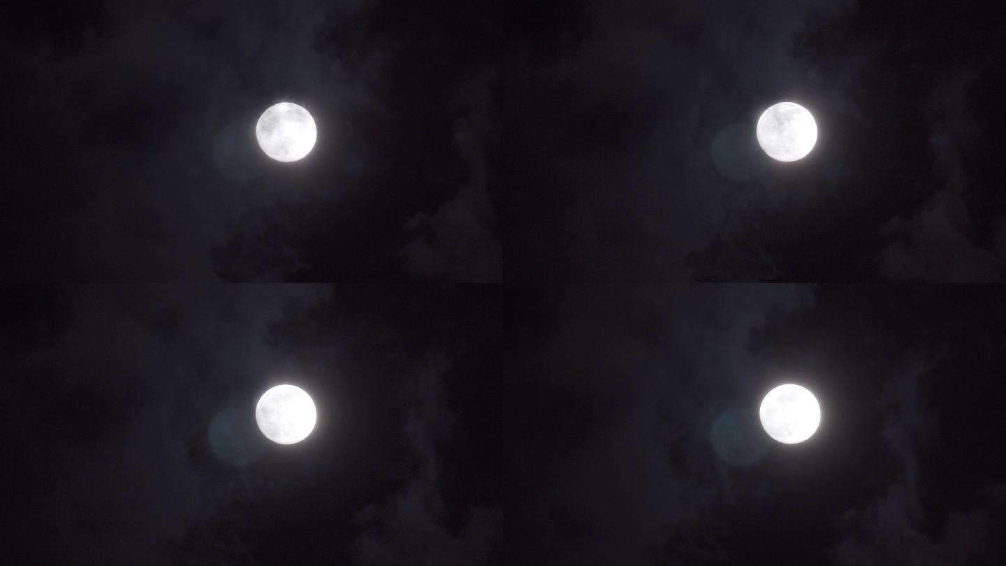 4k夜晚乌云遮月