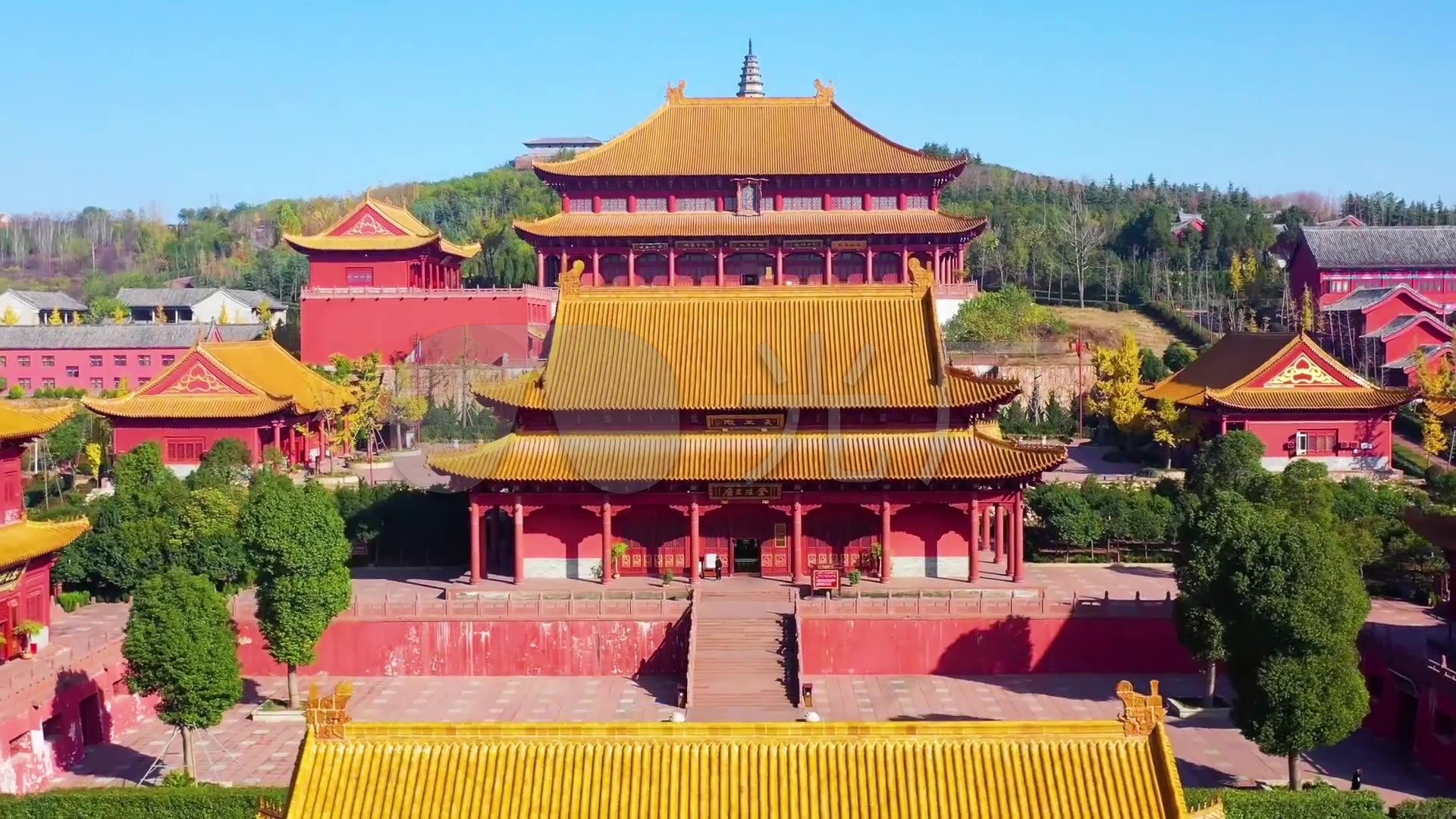 五彩平顶山香山寺航拍