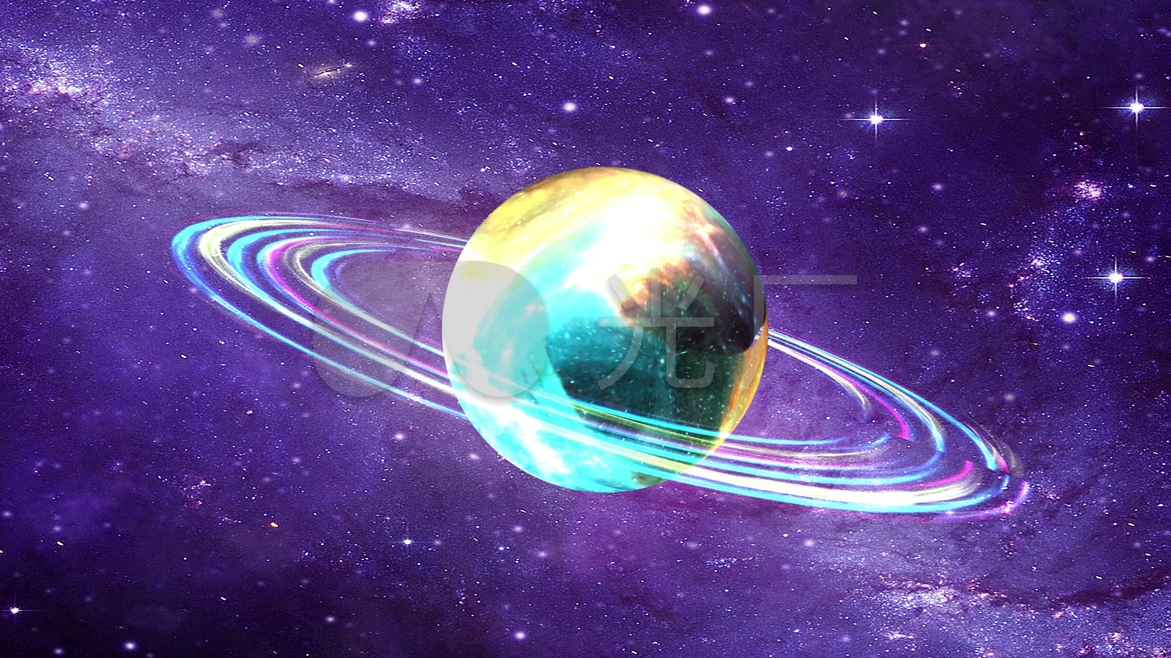 4k彩色梦幻星球宇宙星云