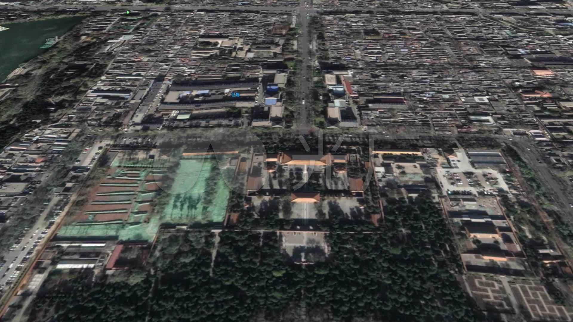 北京天安门建筑模型动画航拍北京中轴线
