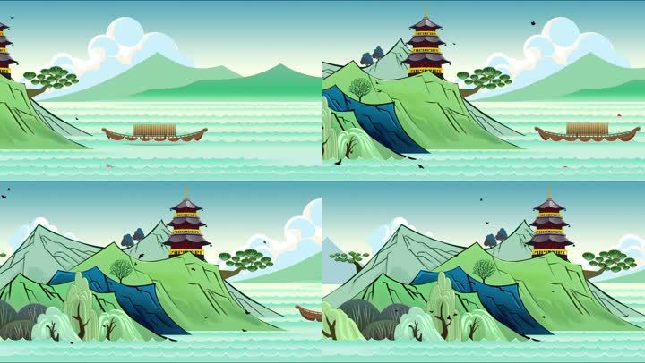 山水 国风山水 国风 中国风 水墨山水 古风 大好河山 片头 水墨 原创
