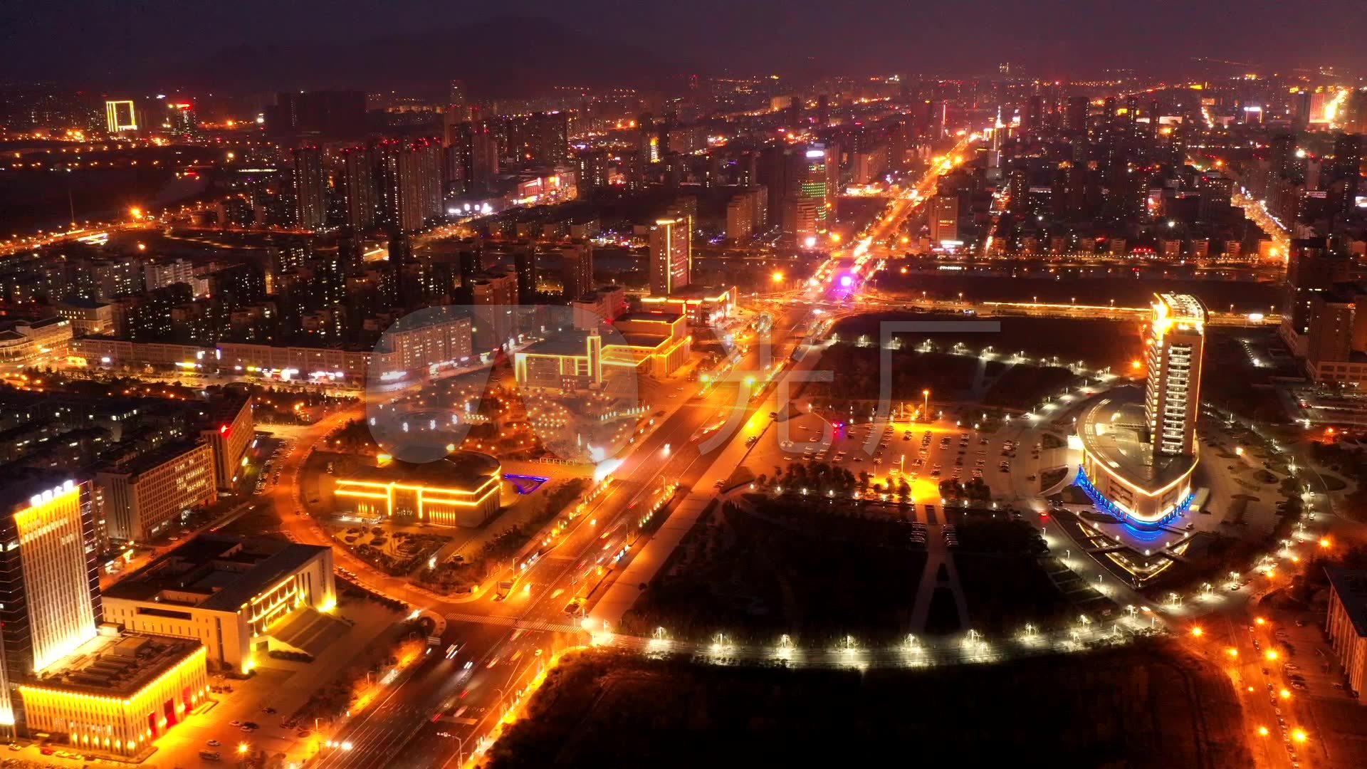延时航拍连云港城市夜景1源文件