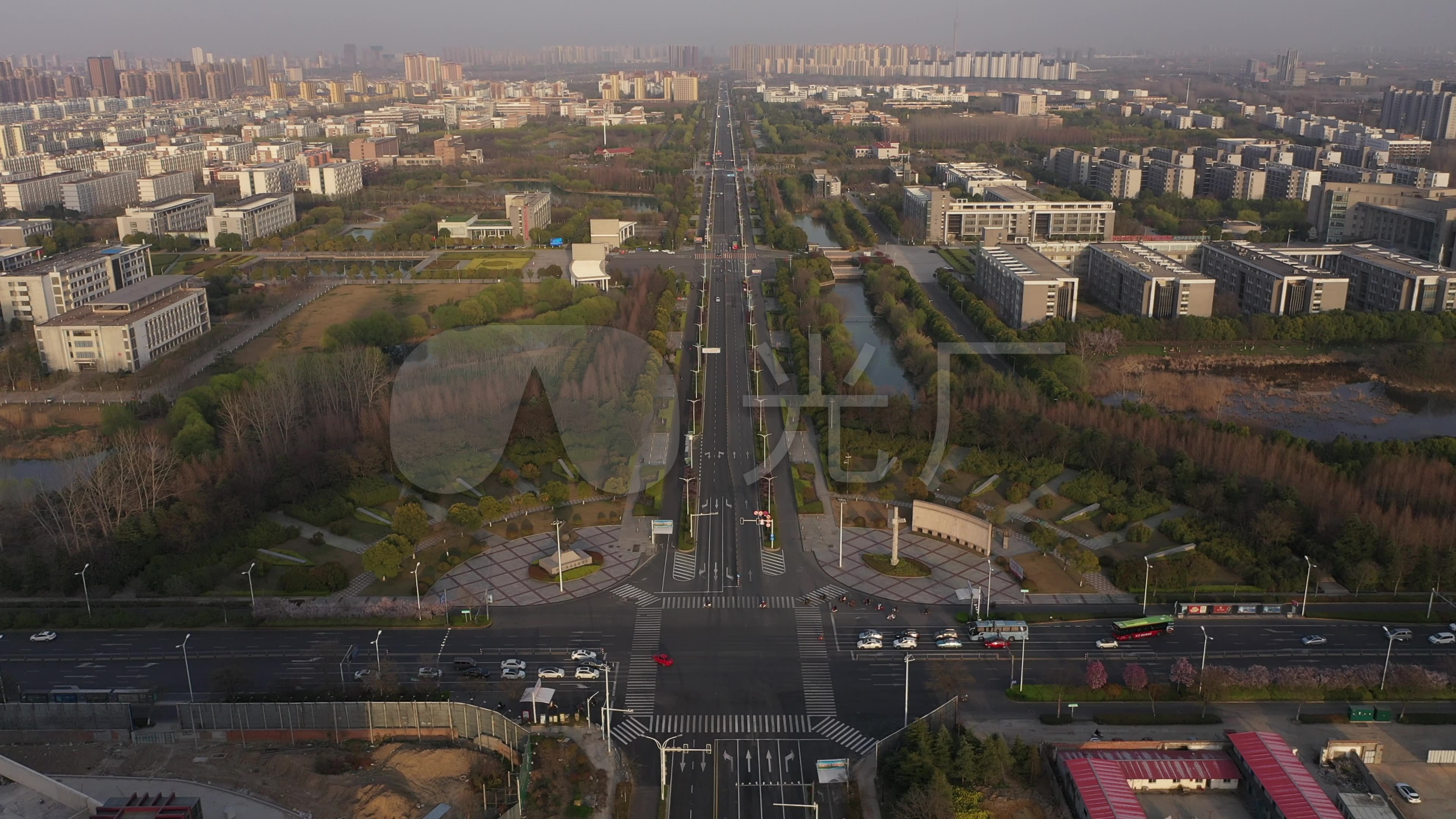 4k-原素材-淮安大学城航拍_3840x2160_高清视频素材下载(编号:4443586
