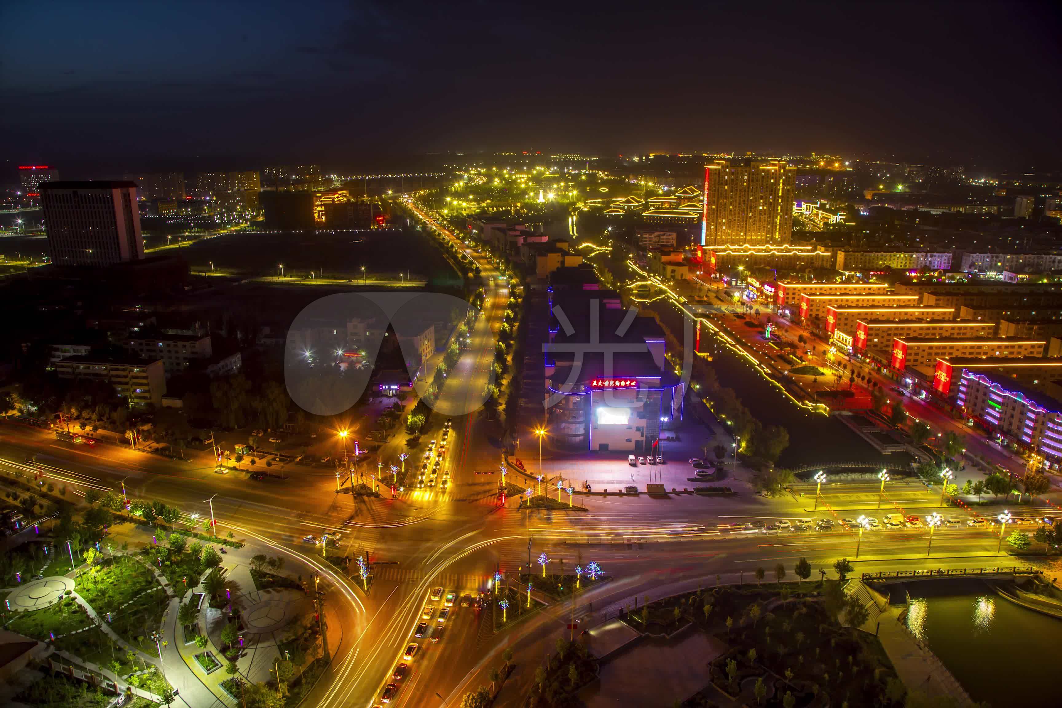 【原创·可商用】4k阿克苏市夜景_3456x2304_高清视频素材下载(编号