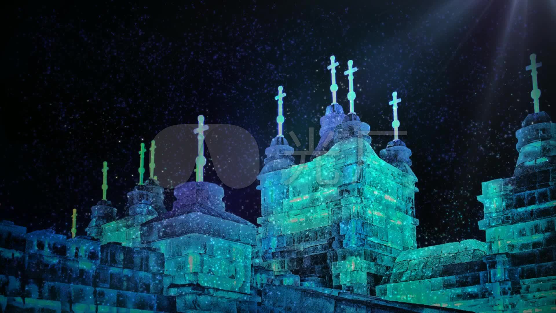 冰雪奇缘城堡_1920x1080_高清视频素材下载(编号:)