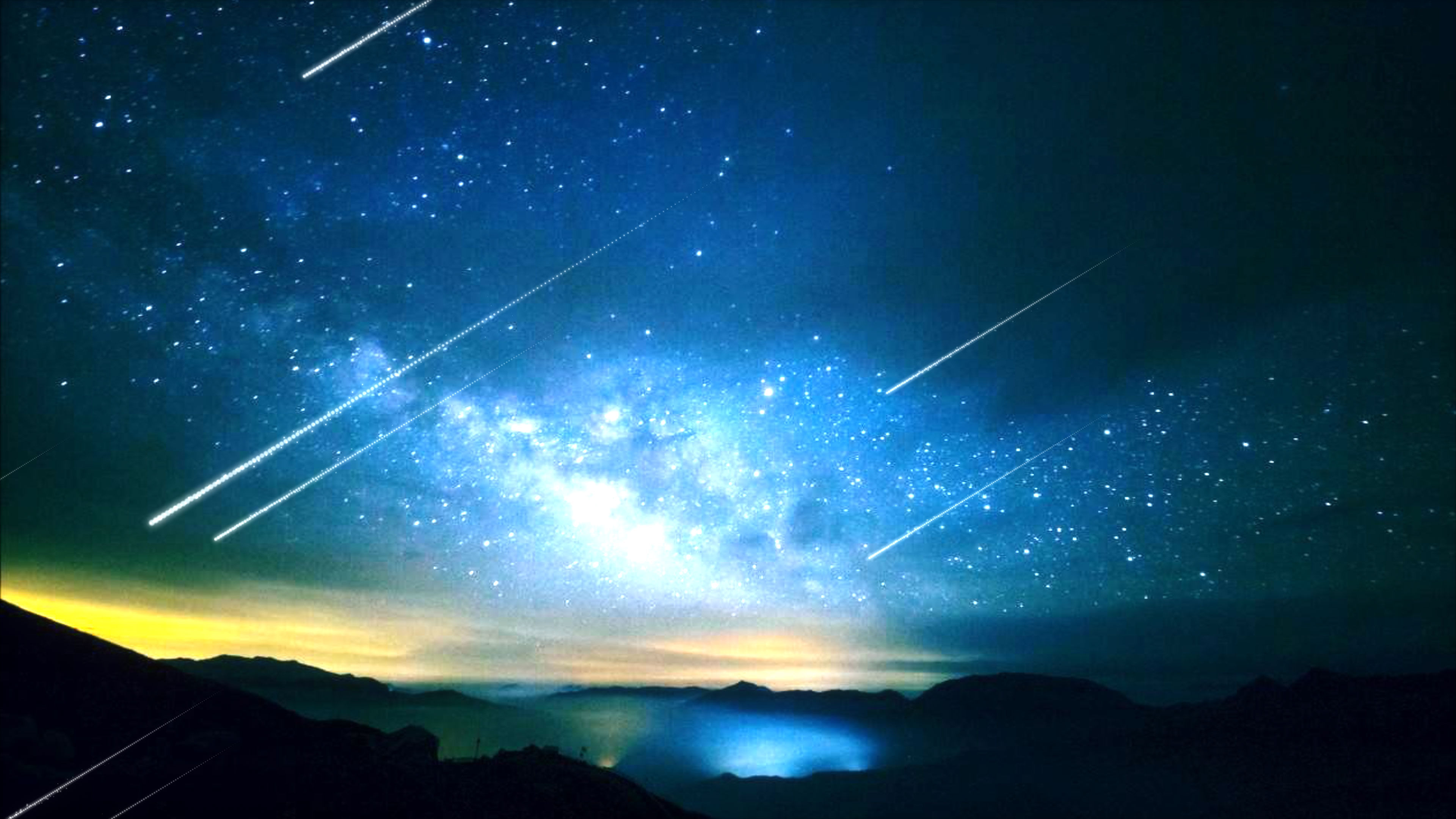 流星流星雨流星雨素材粒子星空流星划过唯美浪漫梦幻梦境静谧天空许愿