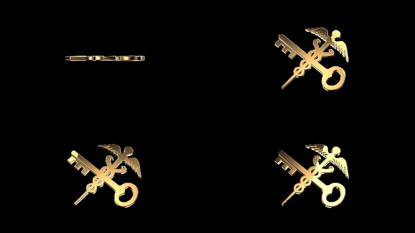 海关3d关徽(旋转翻平)alpha通道