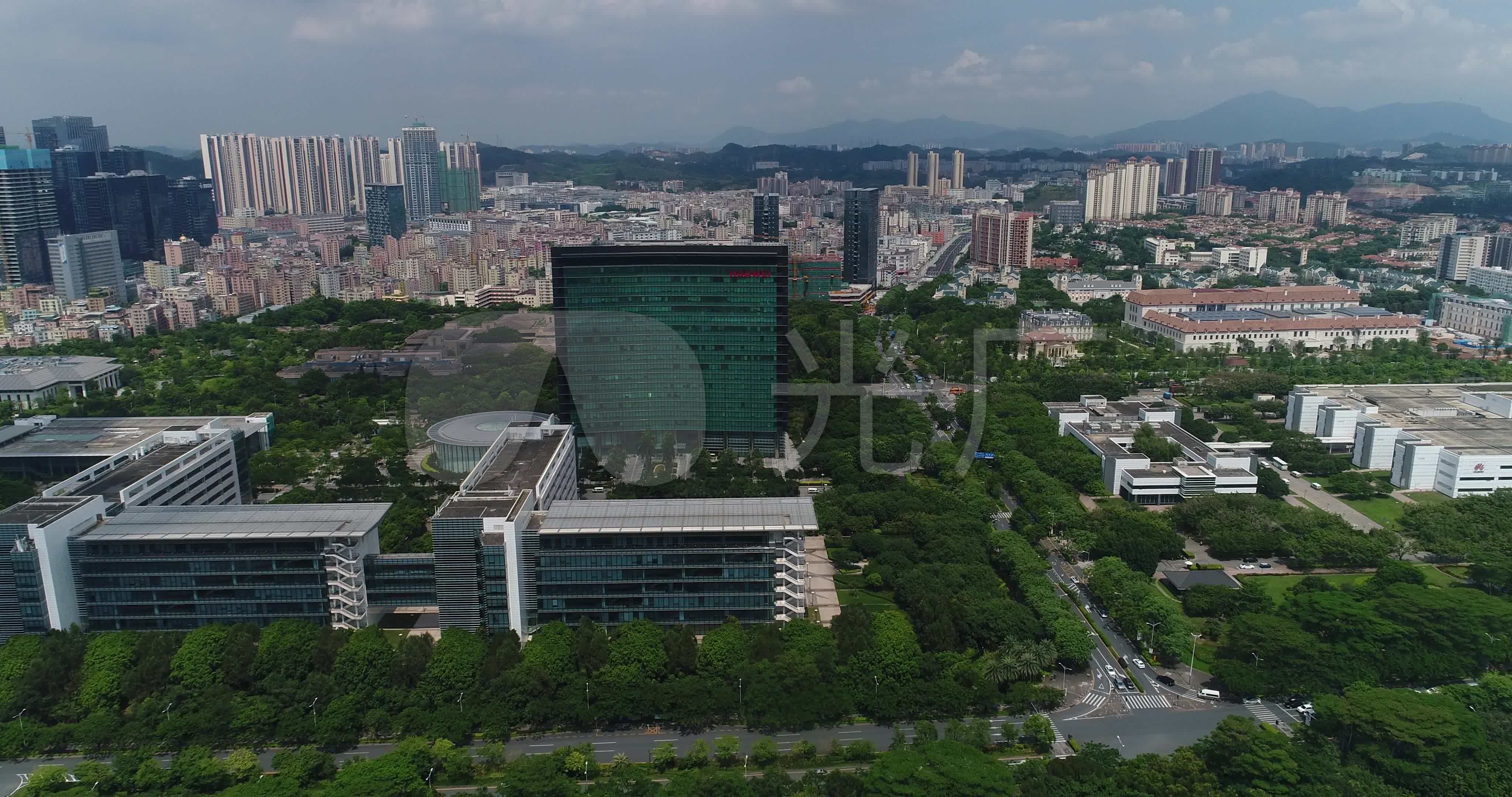 深圳华为总部大楼基地园区航拍