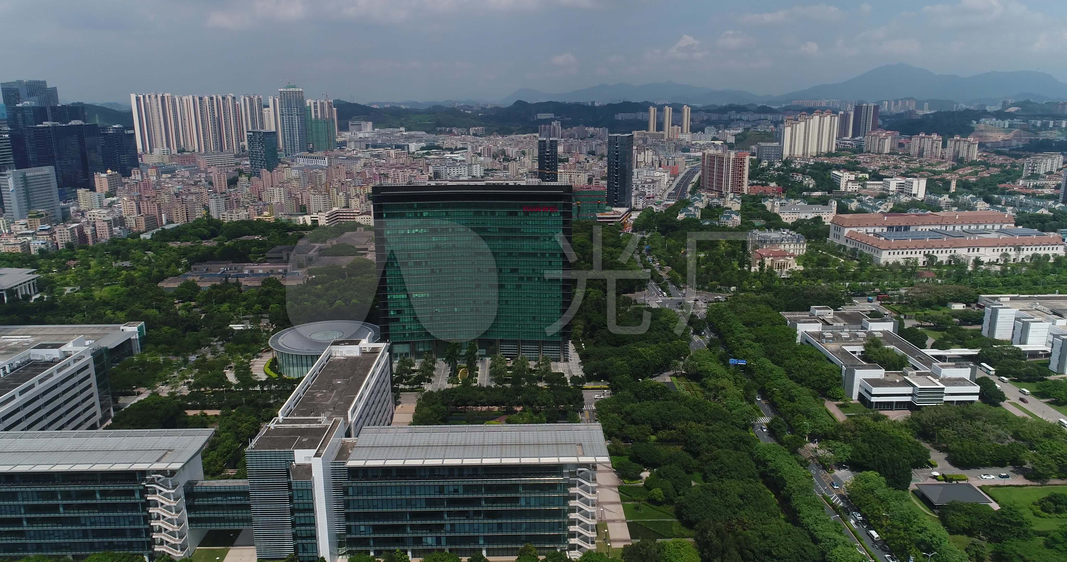 深圳华为总部大楼基地园区航拍