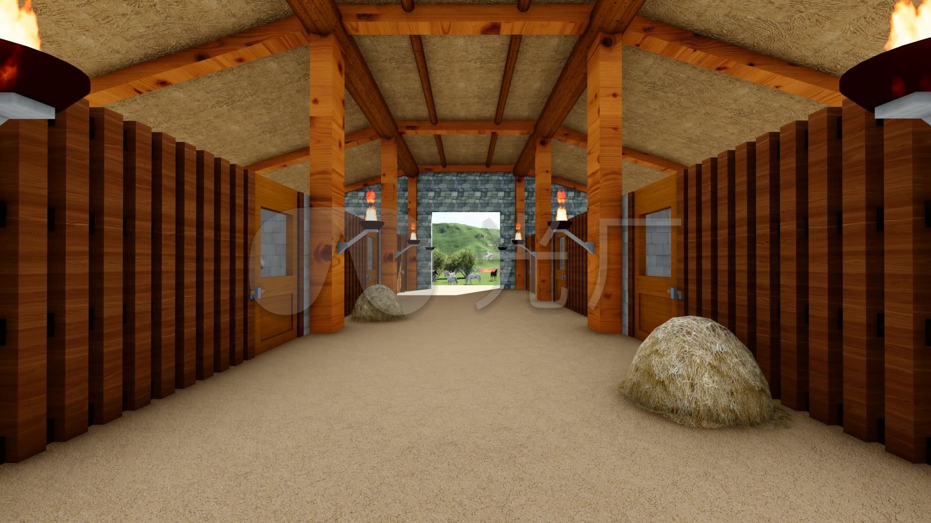 古代驿站驿馆驿场马棚-3_1920x1080_高清视频素材下载