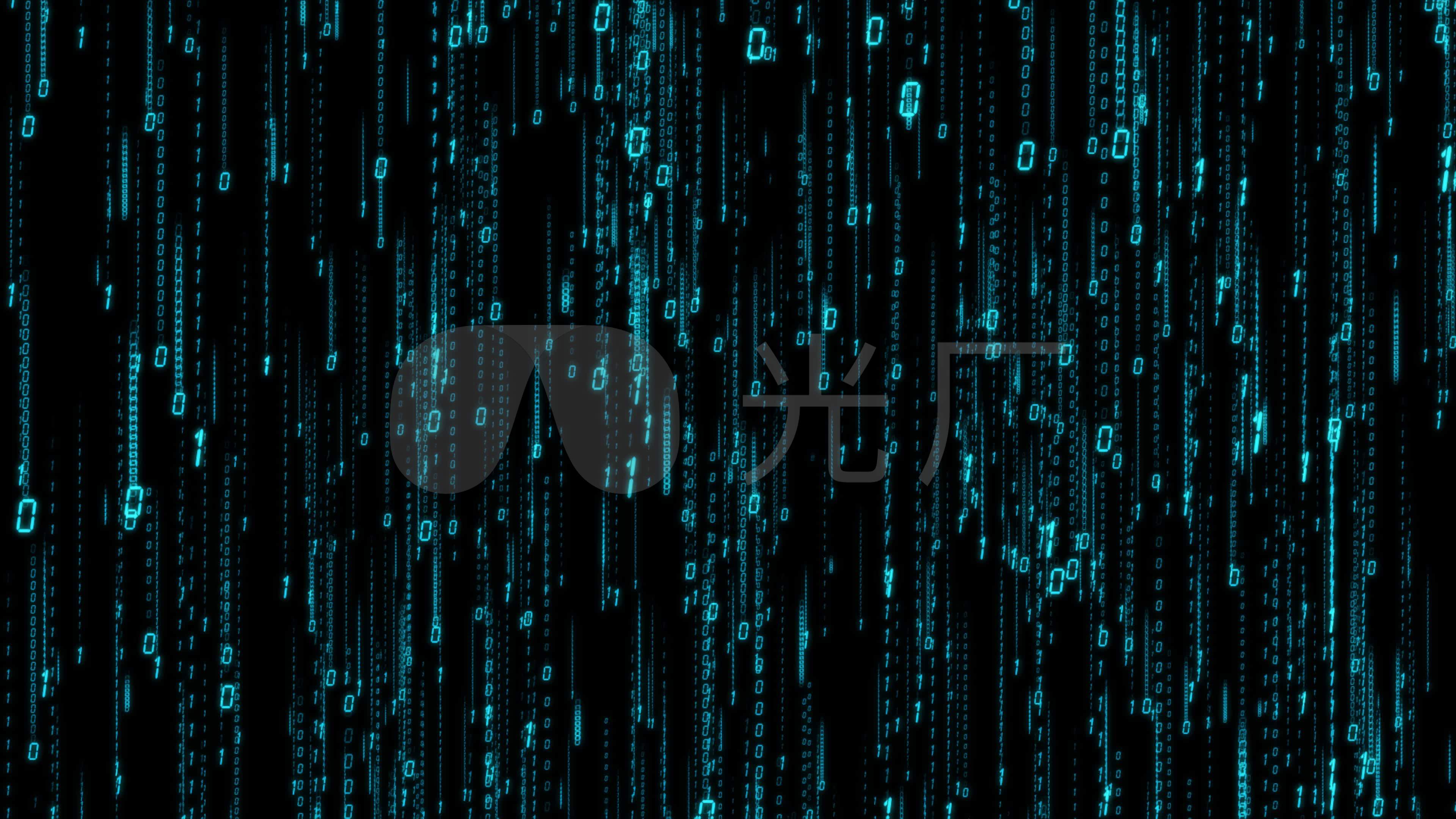 4k【原创带通道】黑客帝国数字雨下落背景_3840x2160