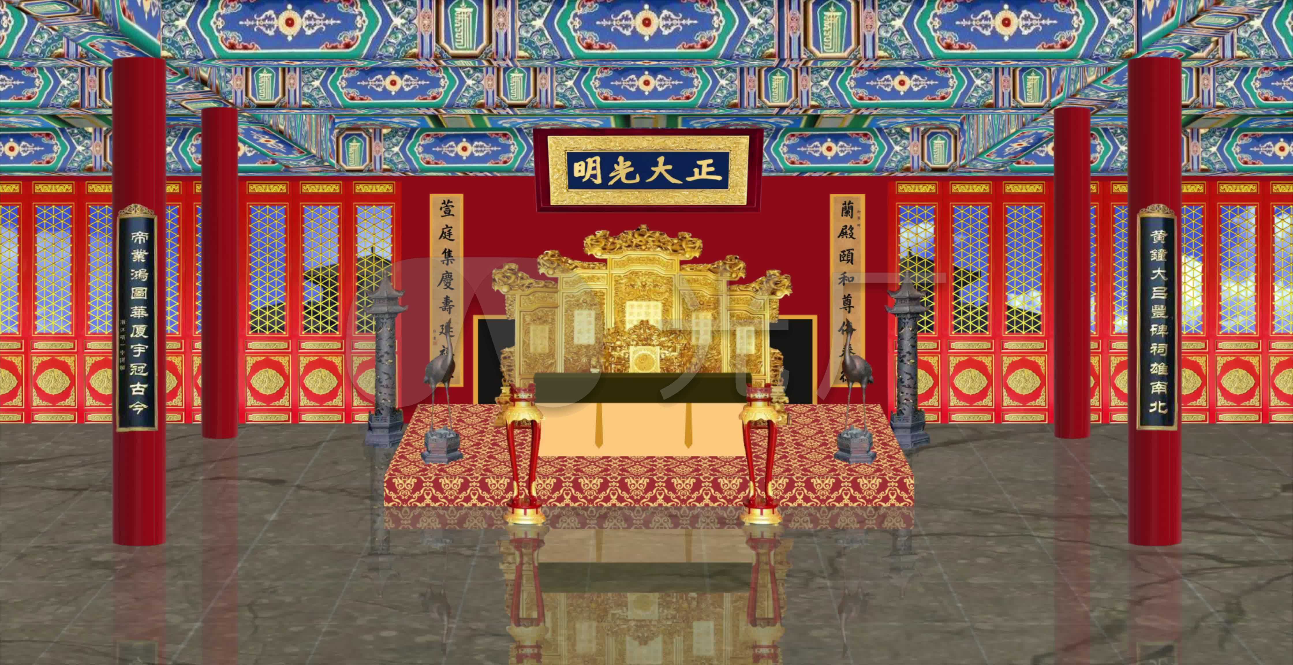 4k皇宫金銮殿背景循环_4096x2304_高清视频素材下载