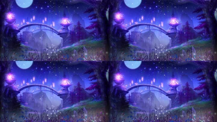 童话梦幻星星草地灯光唯美抒情演出场景led动态背景背景