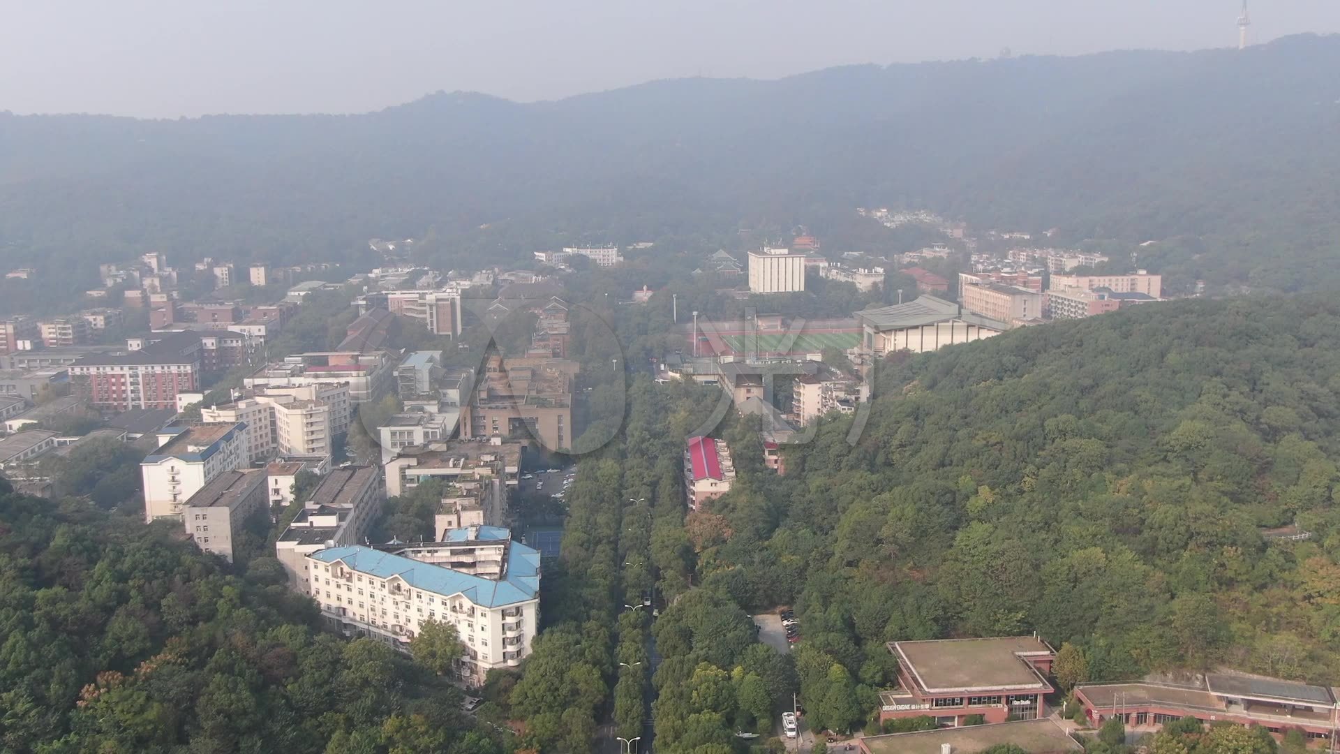湖南大学 岳麓山 航拍 长沙 学校 大学