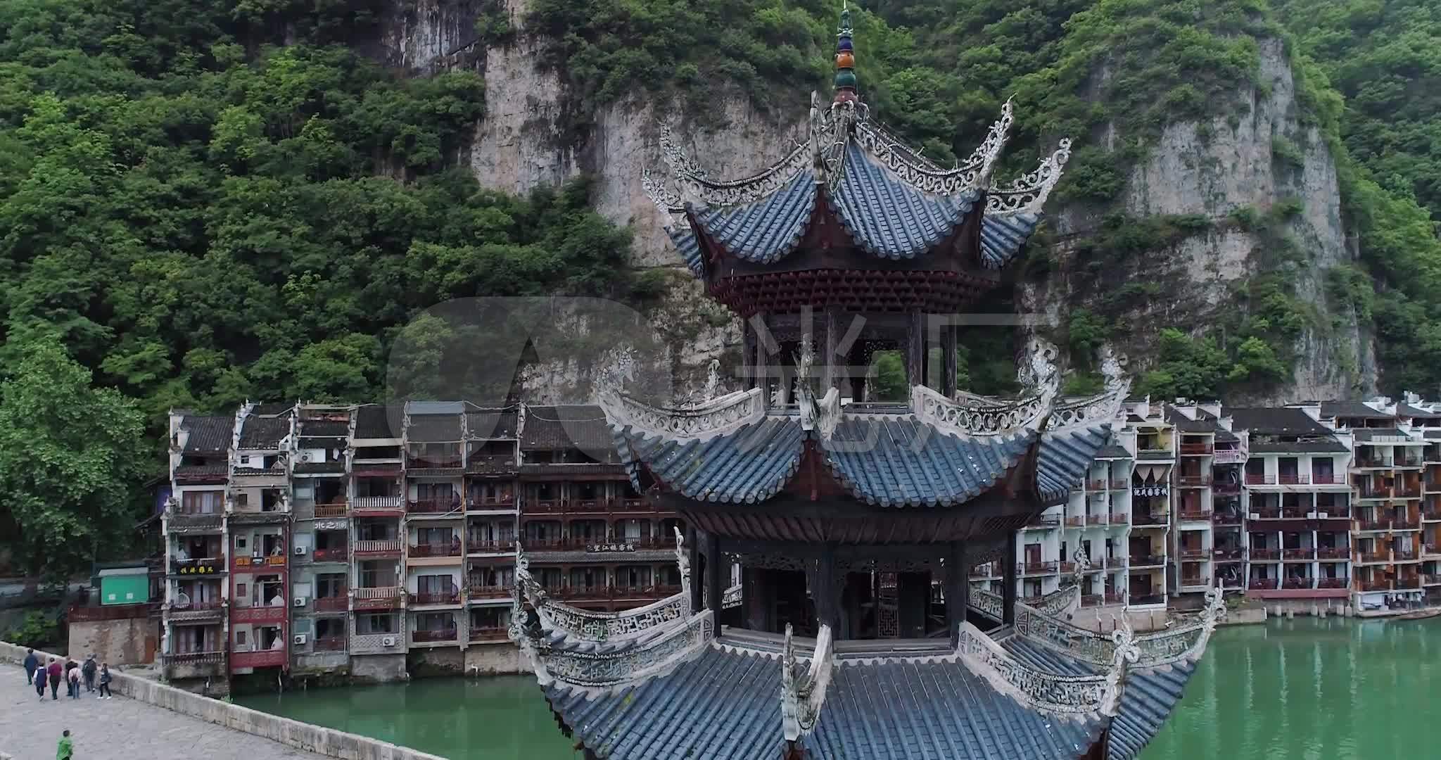 贵州黔东南镇远古镇旅游景点航拍_20481080_高清