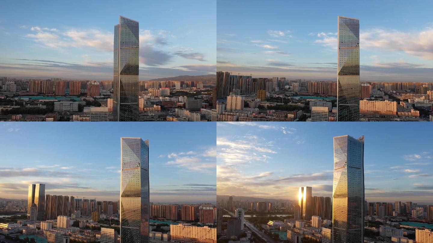 航拍太原迎泽西大街信达国际1080p