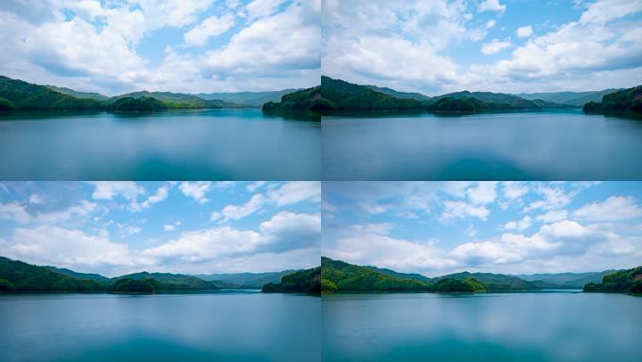 山水蓝天白云延时青山绿水绿水青山蓝天白云水库风光天然水库延时