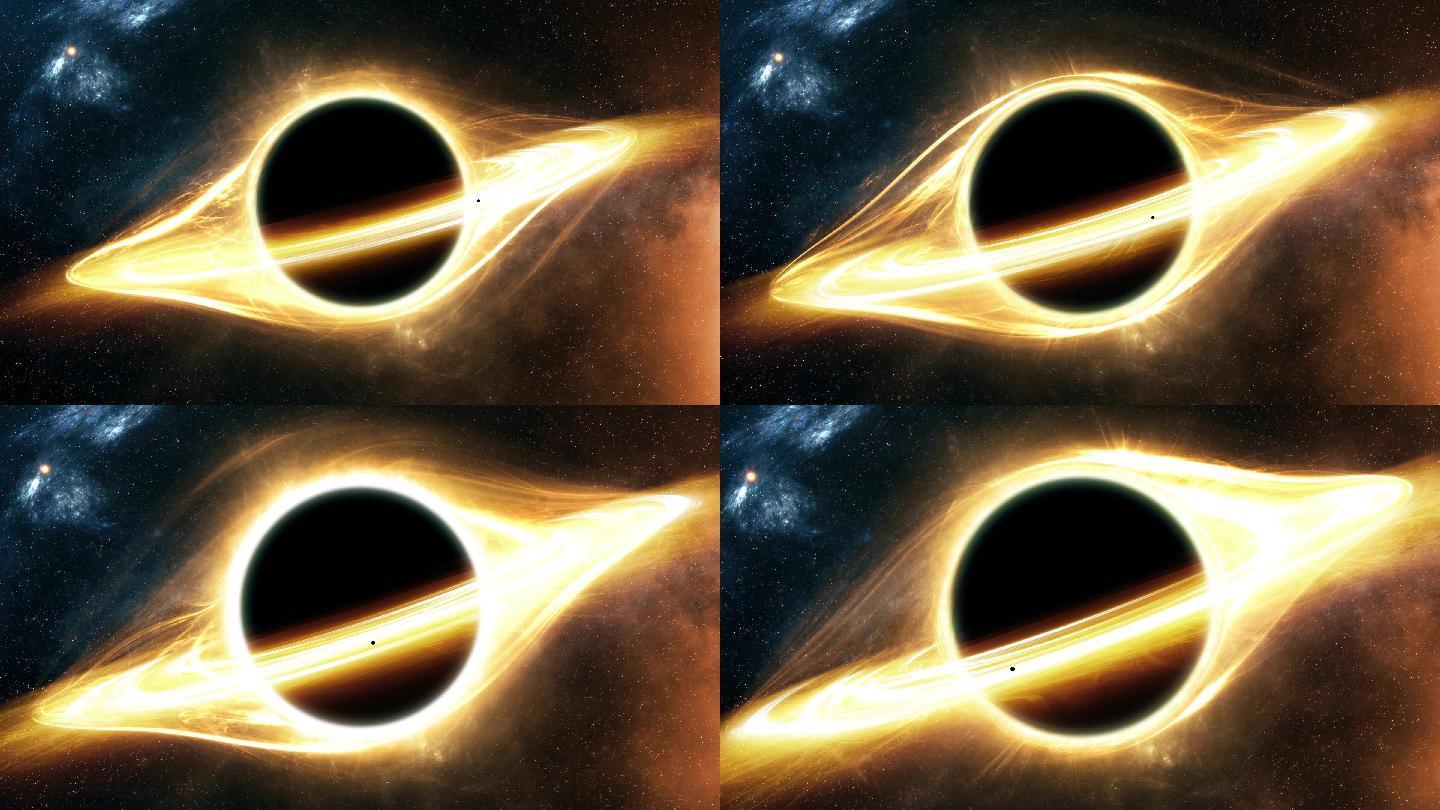 4k黑洞虫洞星际穿越3d动画