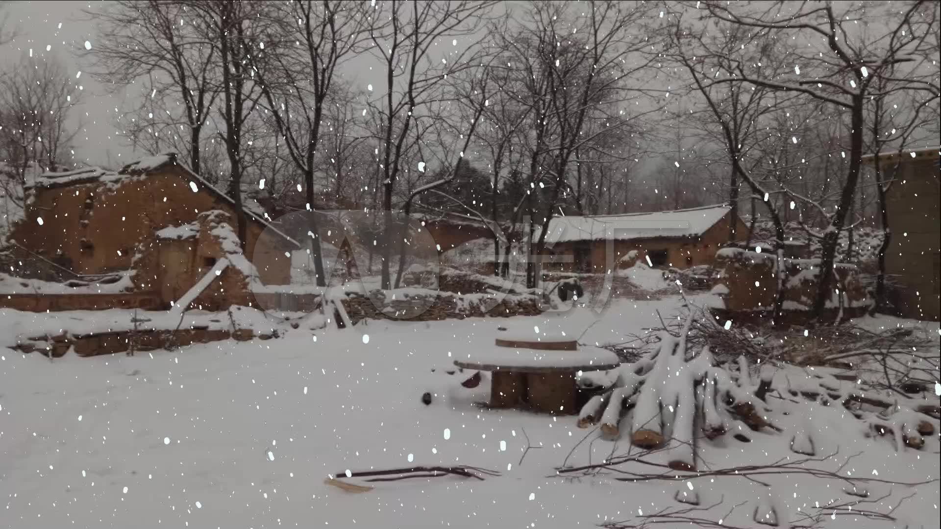 戏曲背景--雪景村庄