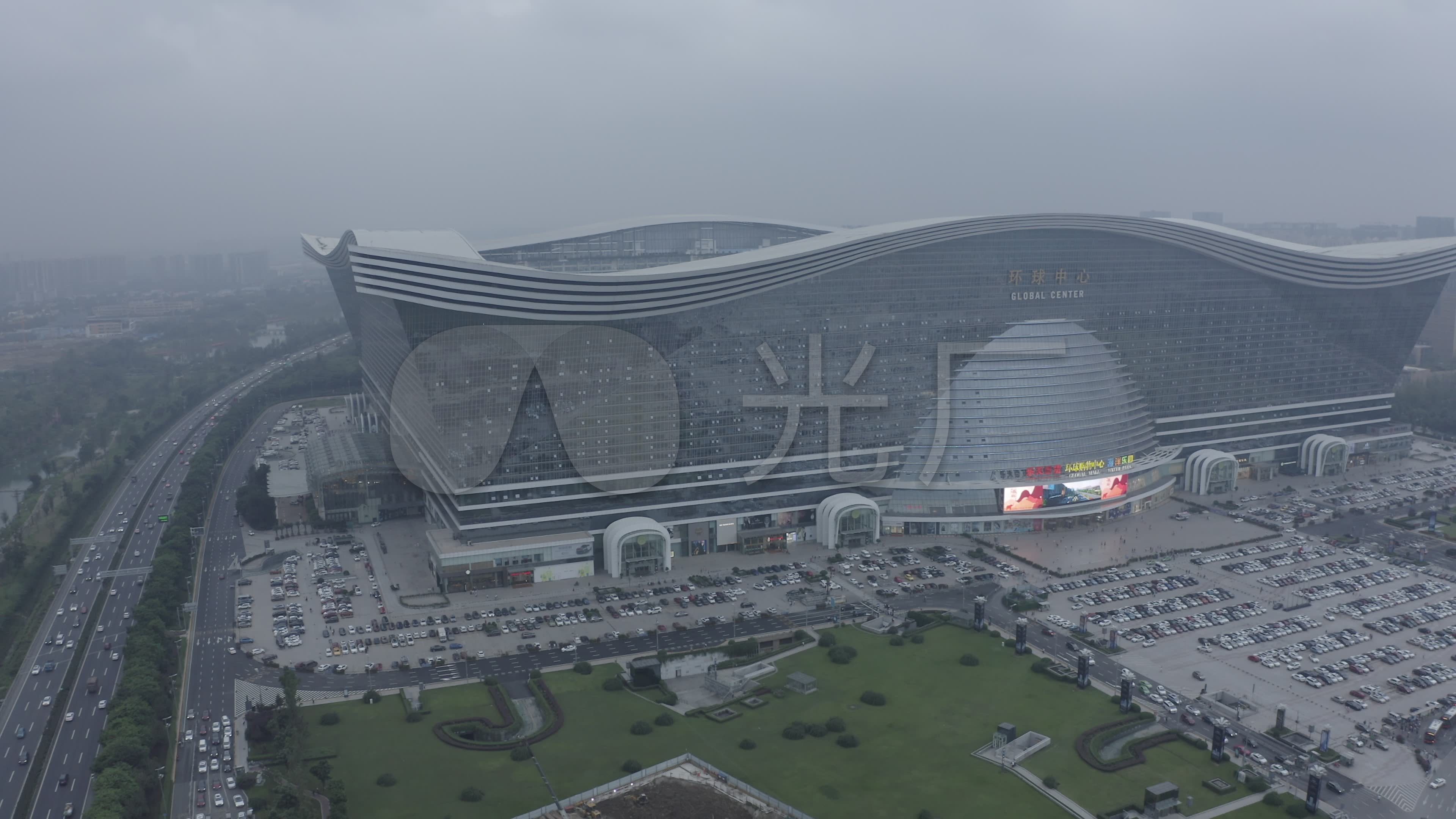 成都环球中心航拍4k_3840x2160_高清视频素材下载(:)