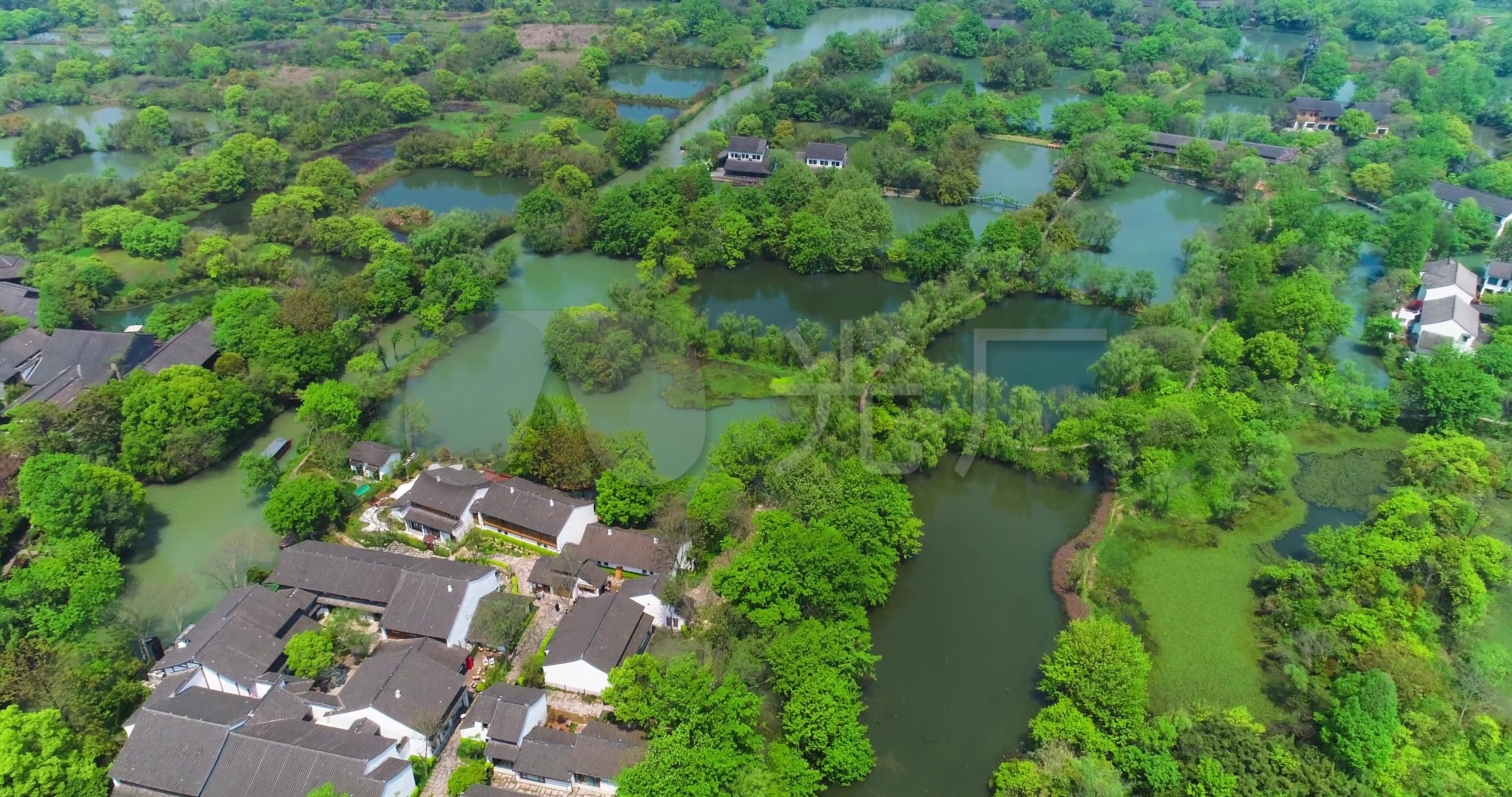 杭州西溪湿地十里芳菲航拍4k_4096x2160_高清视频素材
