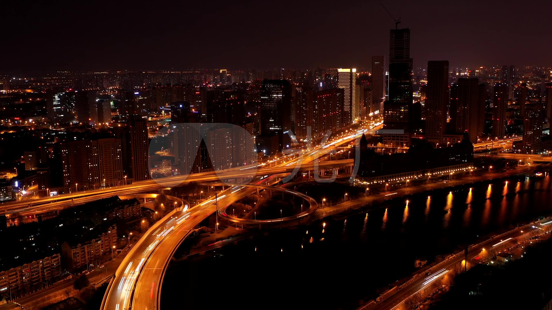 延时-城市夜景车流延时_1920x1080_高清视频素材下载