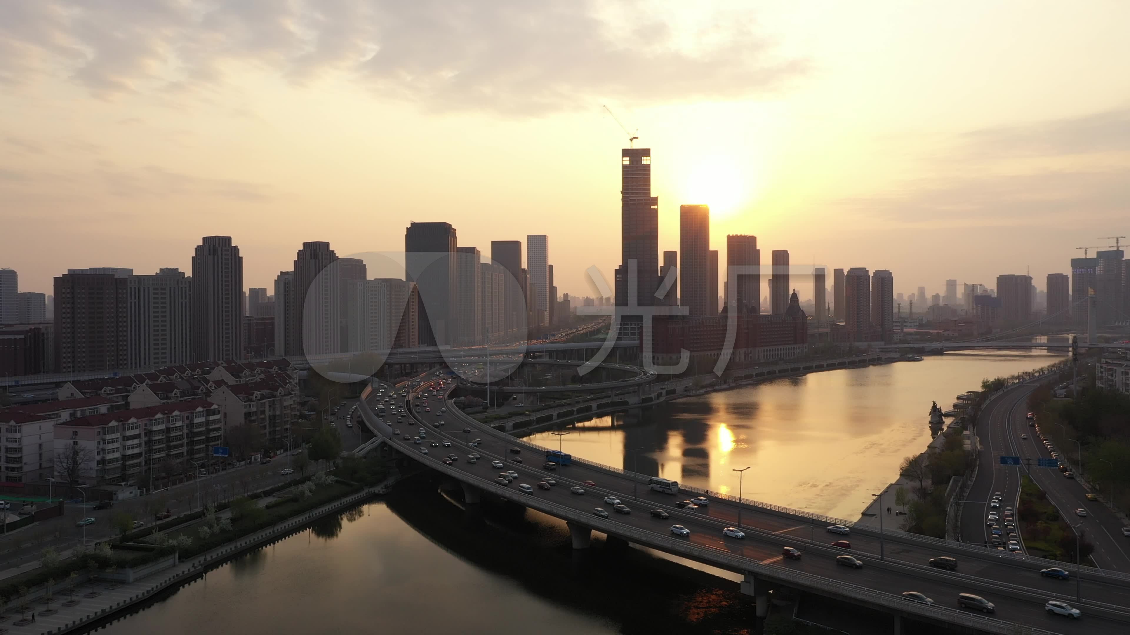 4k-原素材-天津海津大桥航拍_3840x2160_高清视频素材