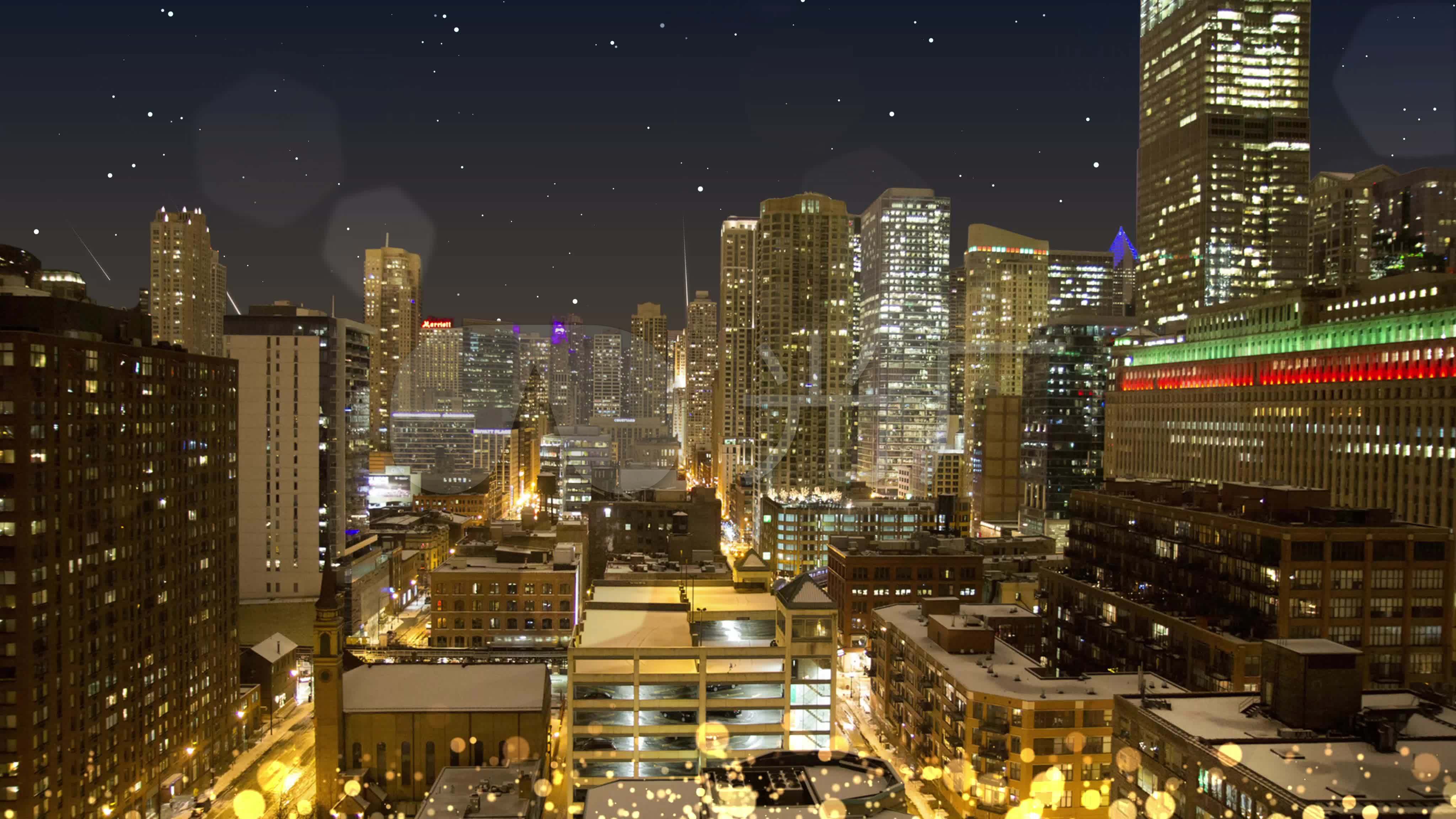 4k繁华城市夜晚背景循环