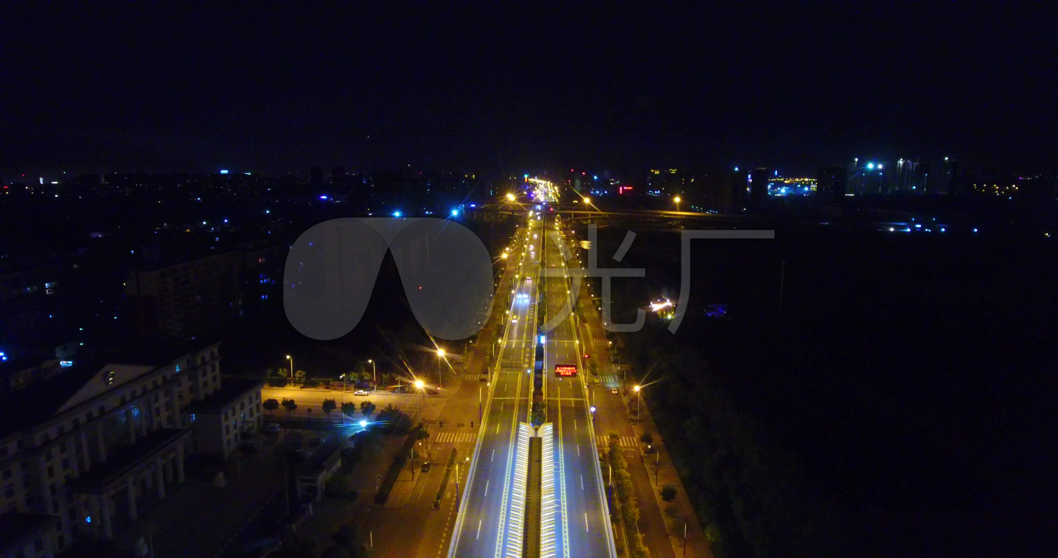 呼和浩特 风景 航拍 夜景 快速路 视频