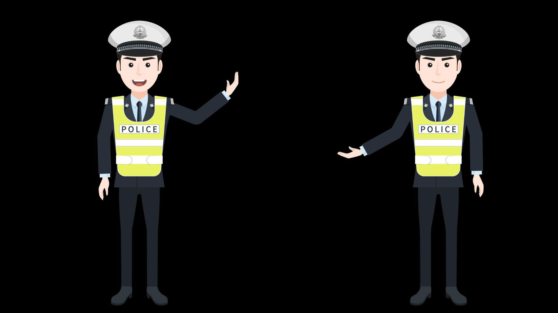 mg动画交警解说卡通q版讲解员视频