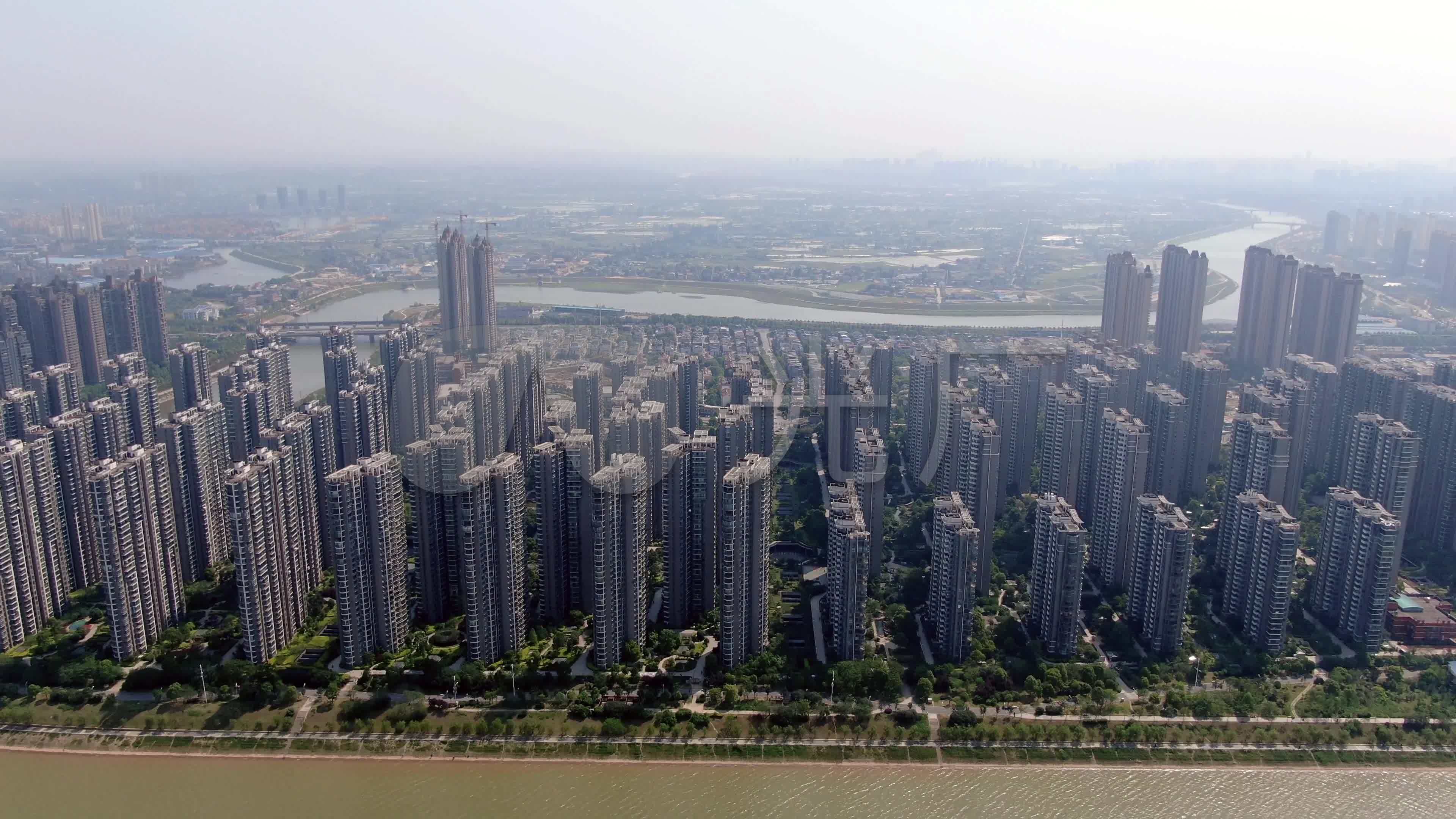 航拍湖南长沙湘江世纪城_3840x2160_高清视频素材下载