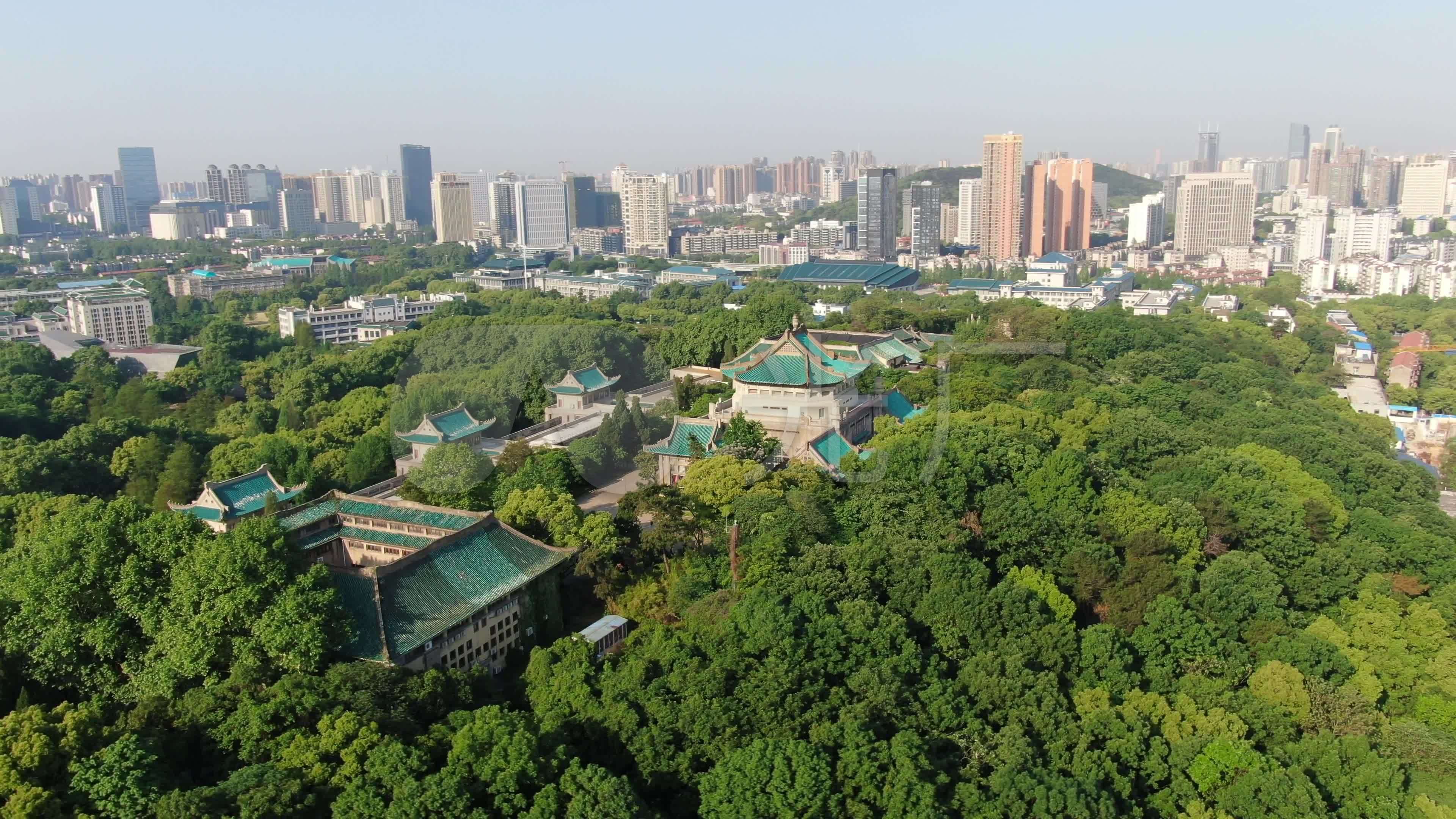 武汉大学狮子山4k航拍环绕