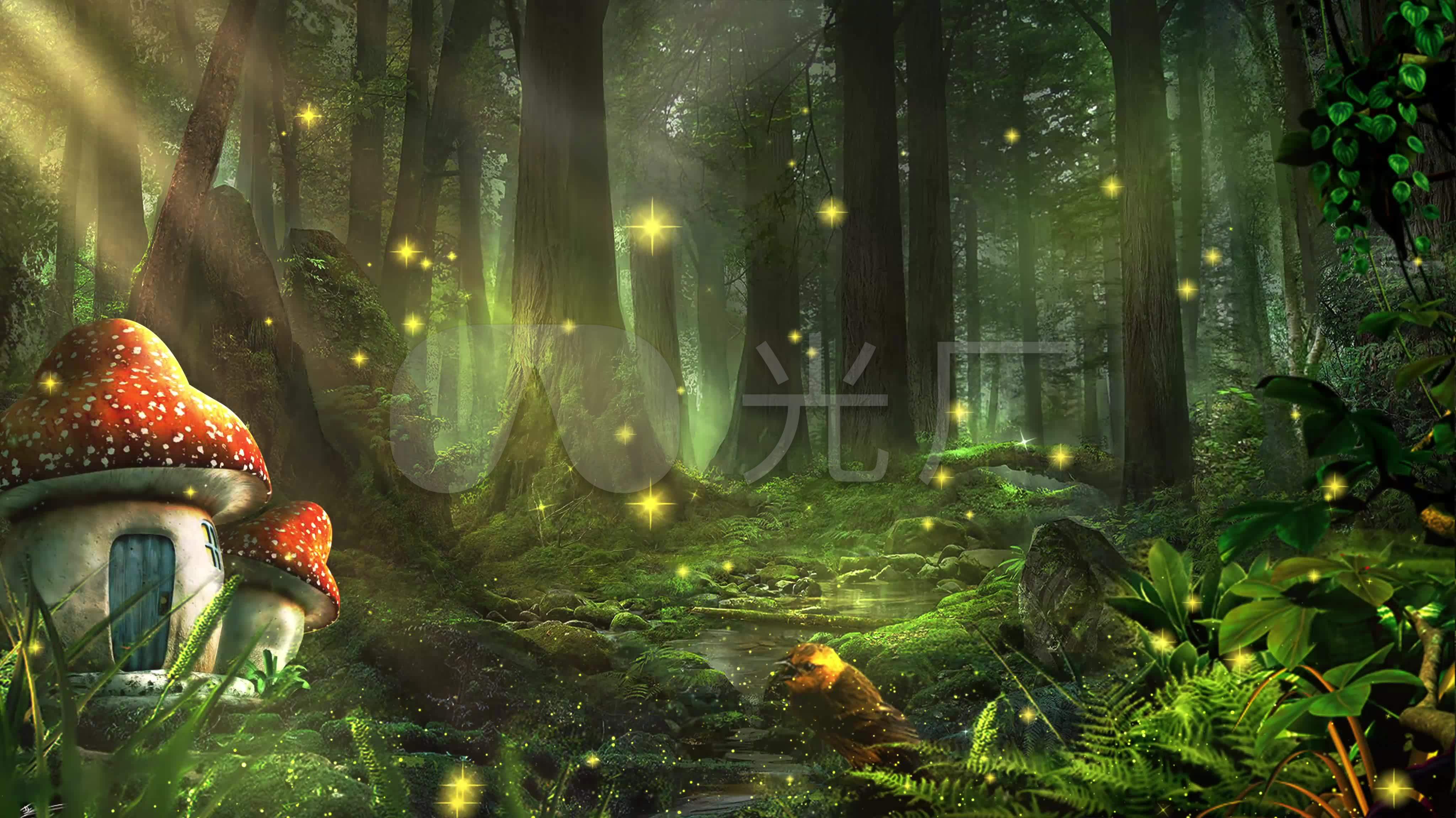 4k童话森林梦幻背景循环_4096x2304_高清视频素材下载