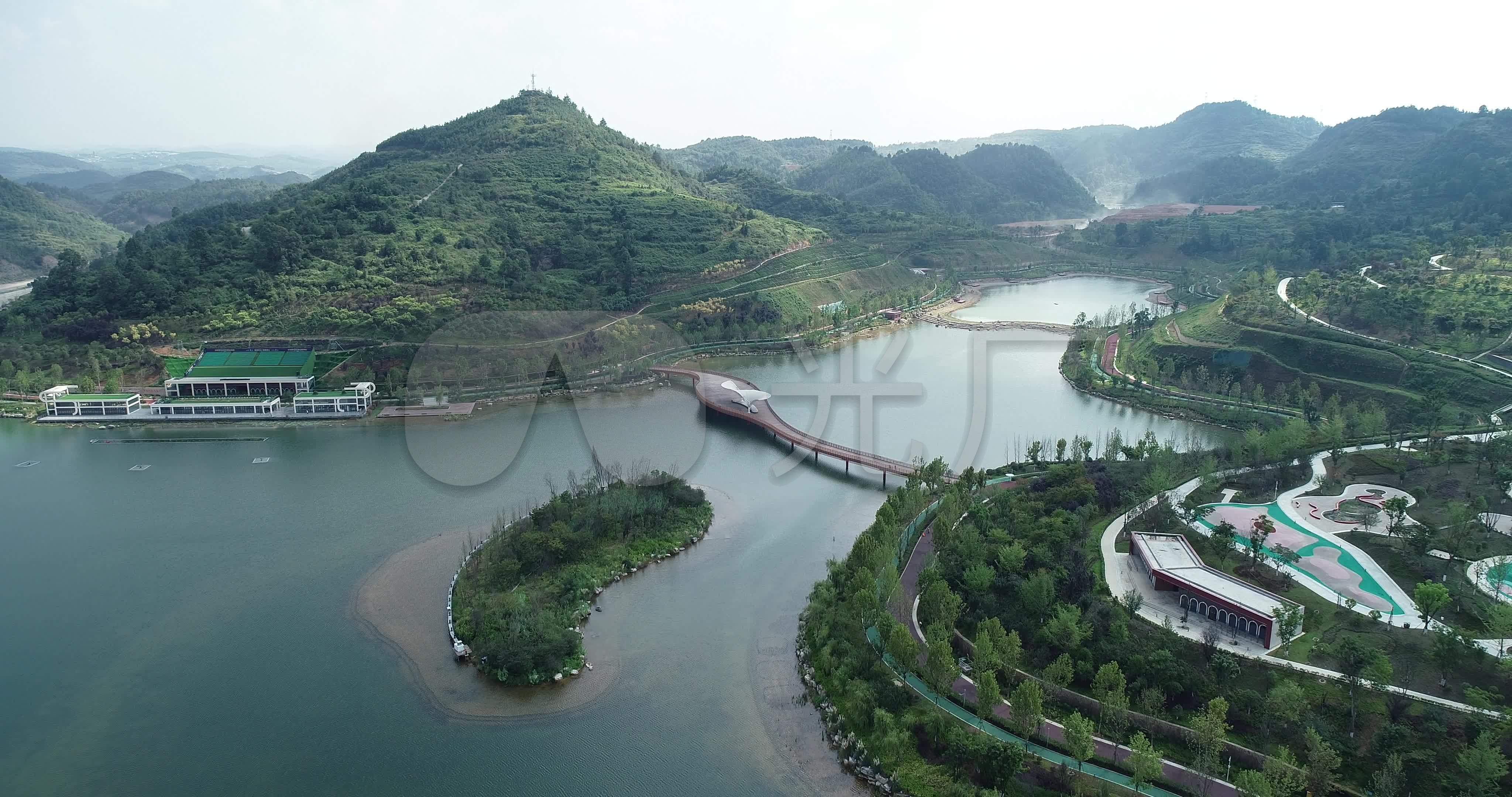 4k航拍-遵义市白鹭湖_4096x2160_高清视频素材下载(:)