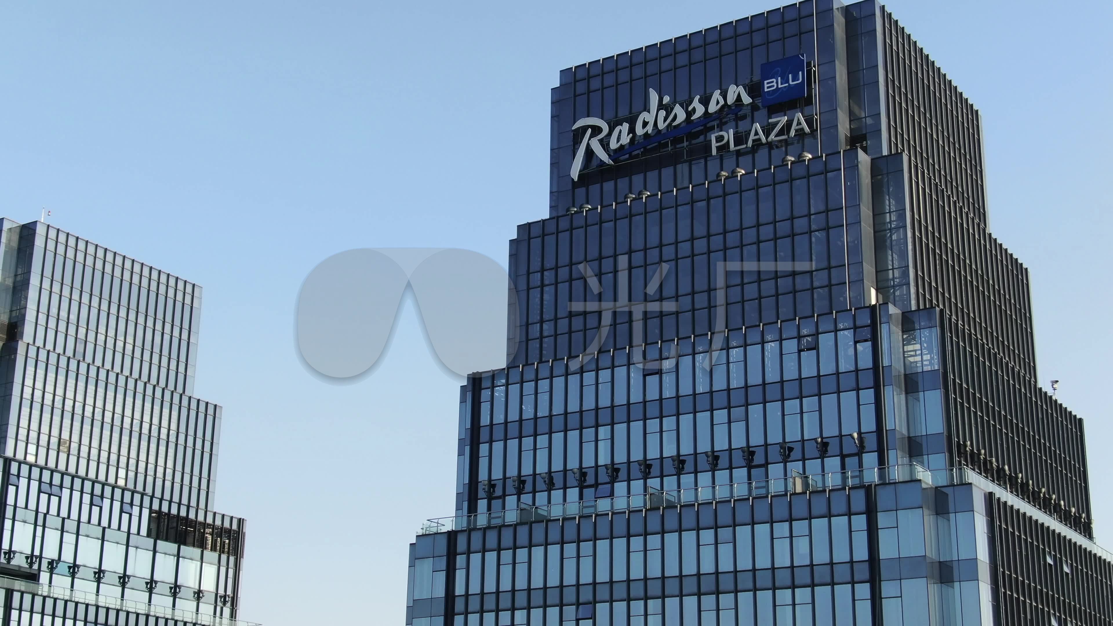 航拍长江国际写字楼大厦4k