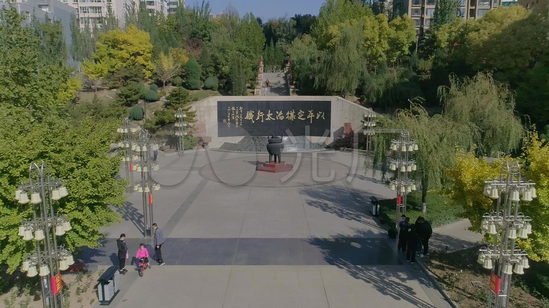 无人机航拍山西阳泉保晋文化园_1920x1080_高清视频素材下载(编号