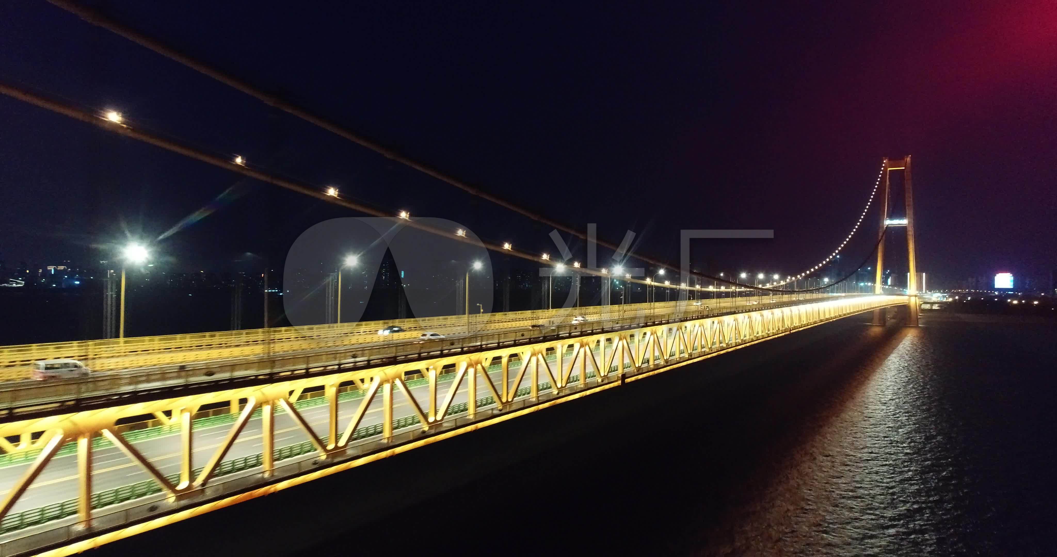 武汉杨泗港长江大桥夜景_4096x2160_高清视频素材下载