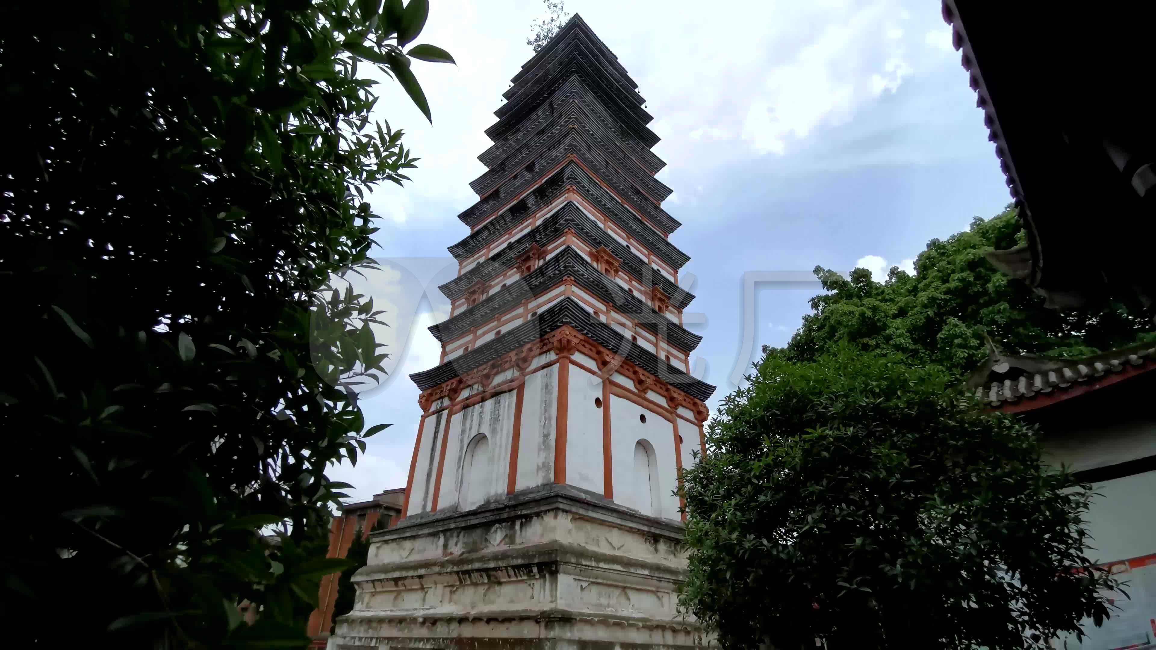 4k简阳圣德寺塔延时-白塔_3840x2160_高清视频素材(:)