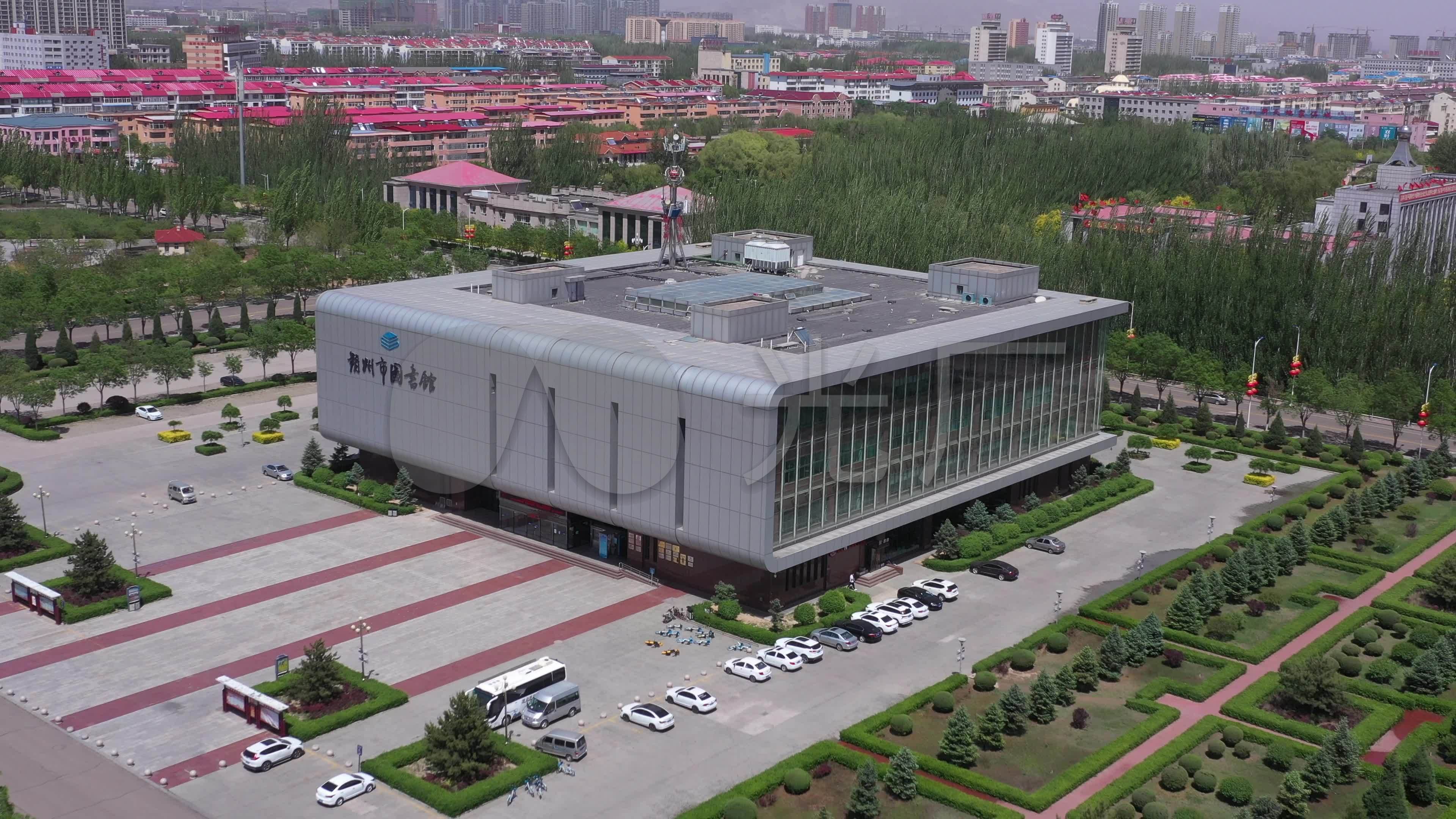 4k-原素材-朔州市图书馆航拍_3840x2160_高清视频素材