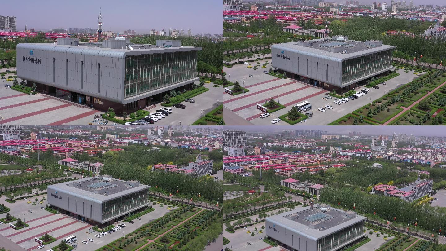 4k-原素材-朔州市图书馆航拍