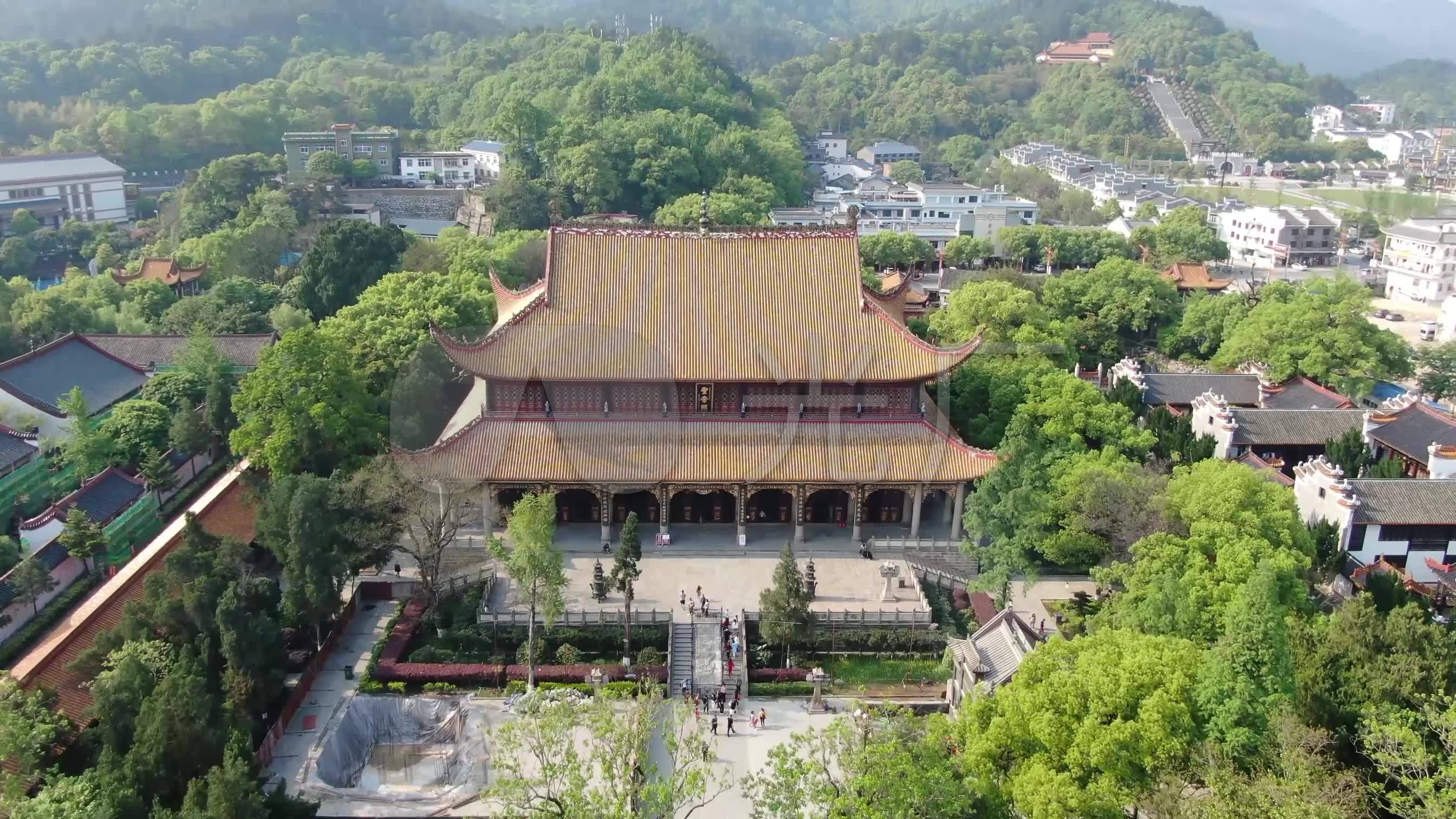 南岳大庙2k航拍_2688x1512_高清视频素材下载(编号:)