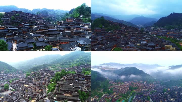千户苗寨西江西江千户苗寨苗族西江风景黔东南苗族多彩贵州凯里雷山长