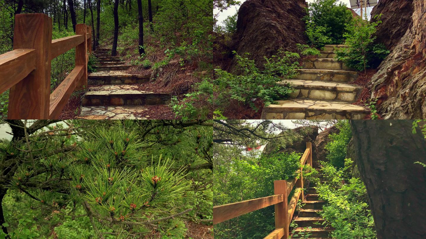 原创拍摄山体公园岩石石阶