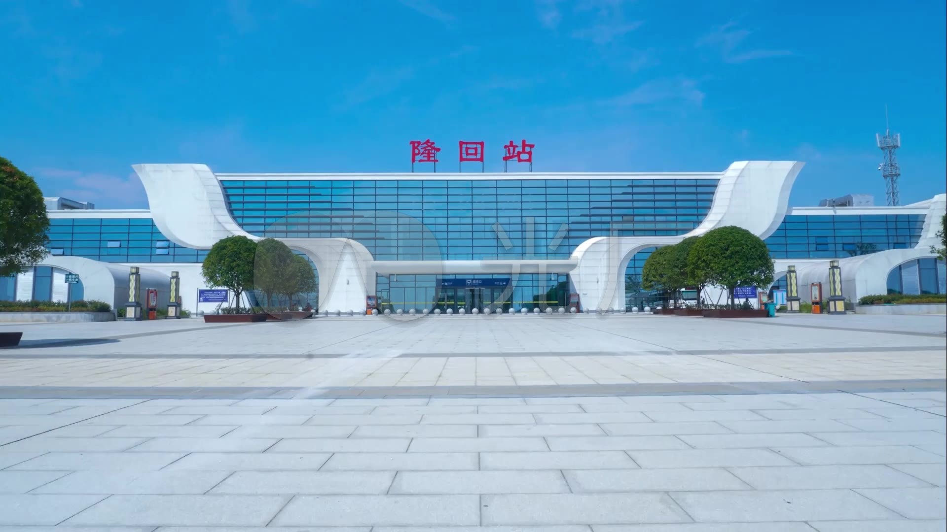 隆回高铁站 魏源雕像 延时