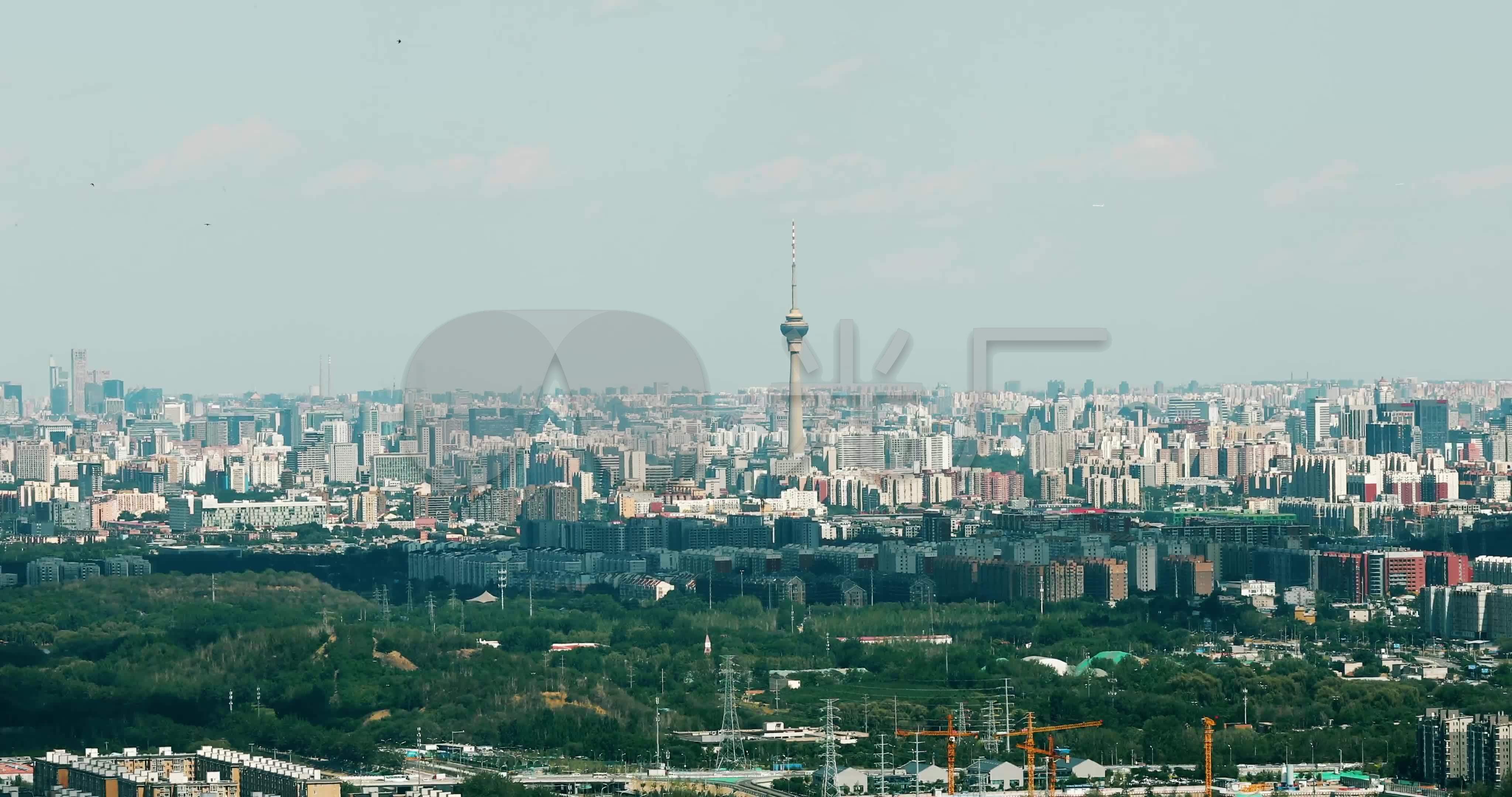 西山俯瞰远观北京中央电视塔全景4k_4096x2160_高清