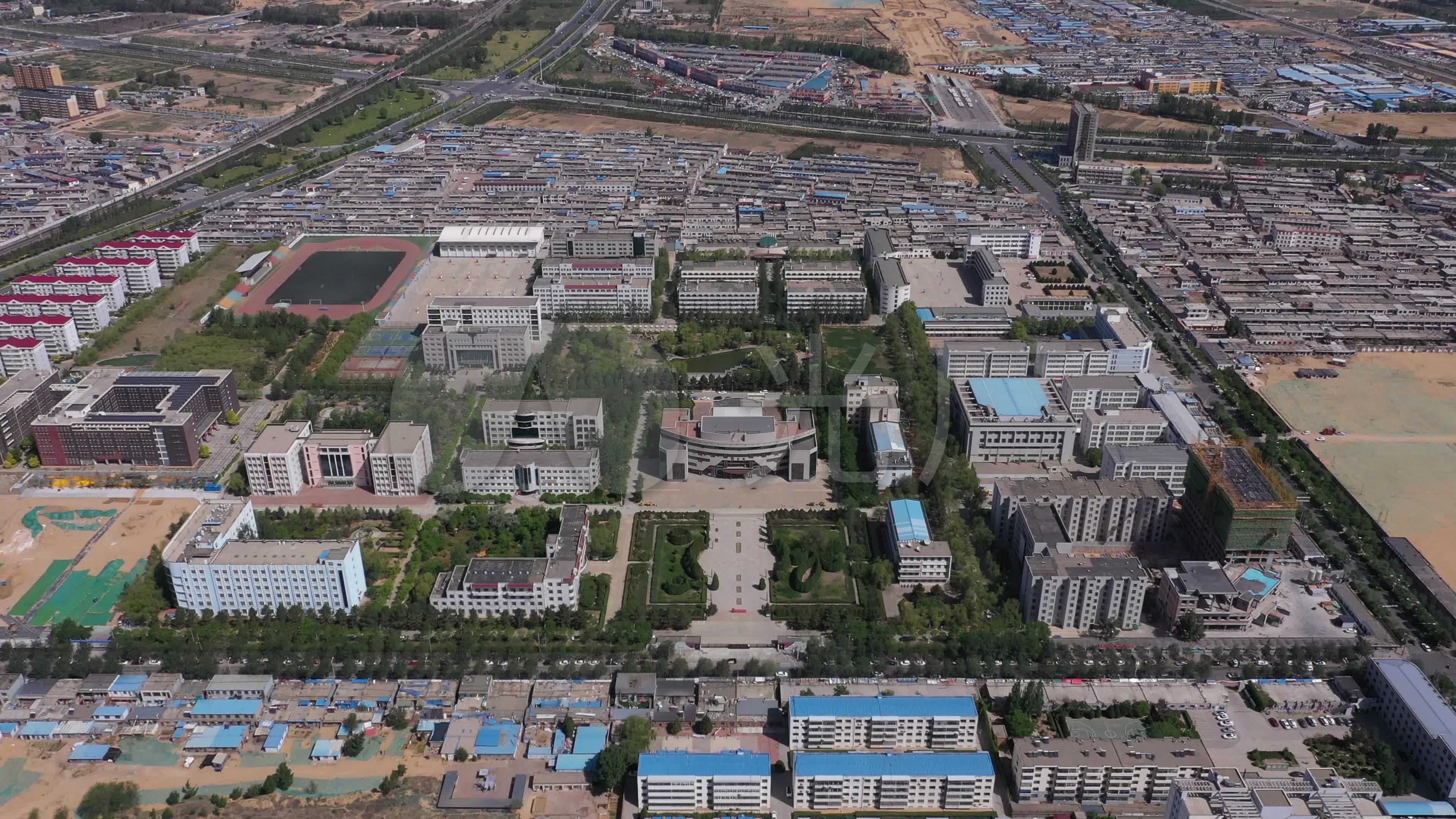 4k-原素材-榆林学院航拍_3840x2160_高清视频素材下载(编号:4649053)