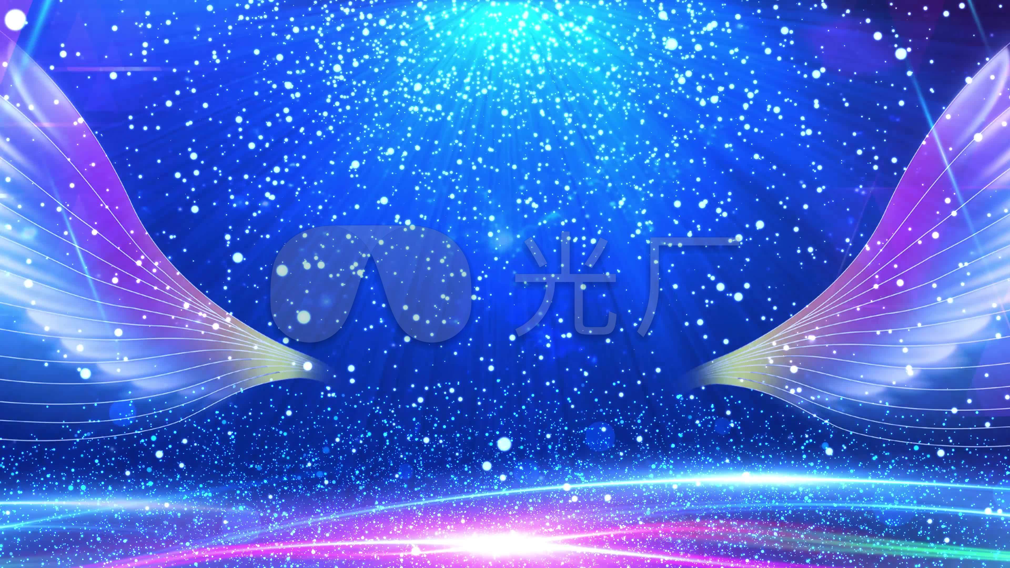 4k蓝色粒子舞台天使翅膀视频-无缝循环_3840x2160_高清188比分直播