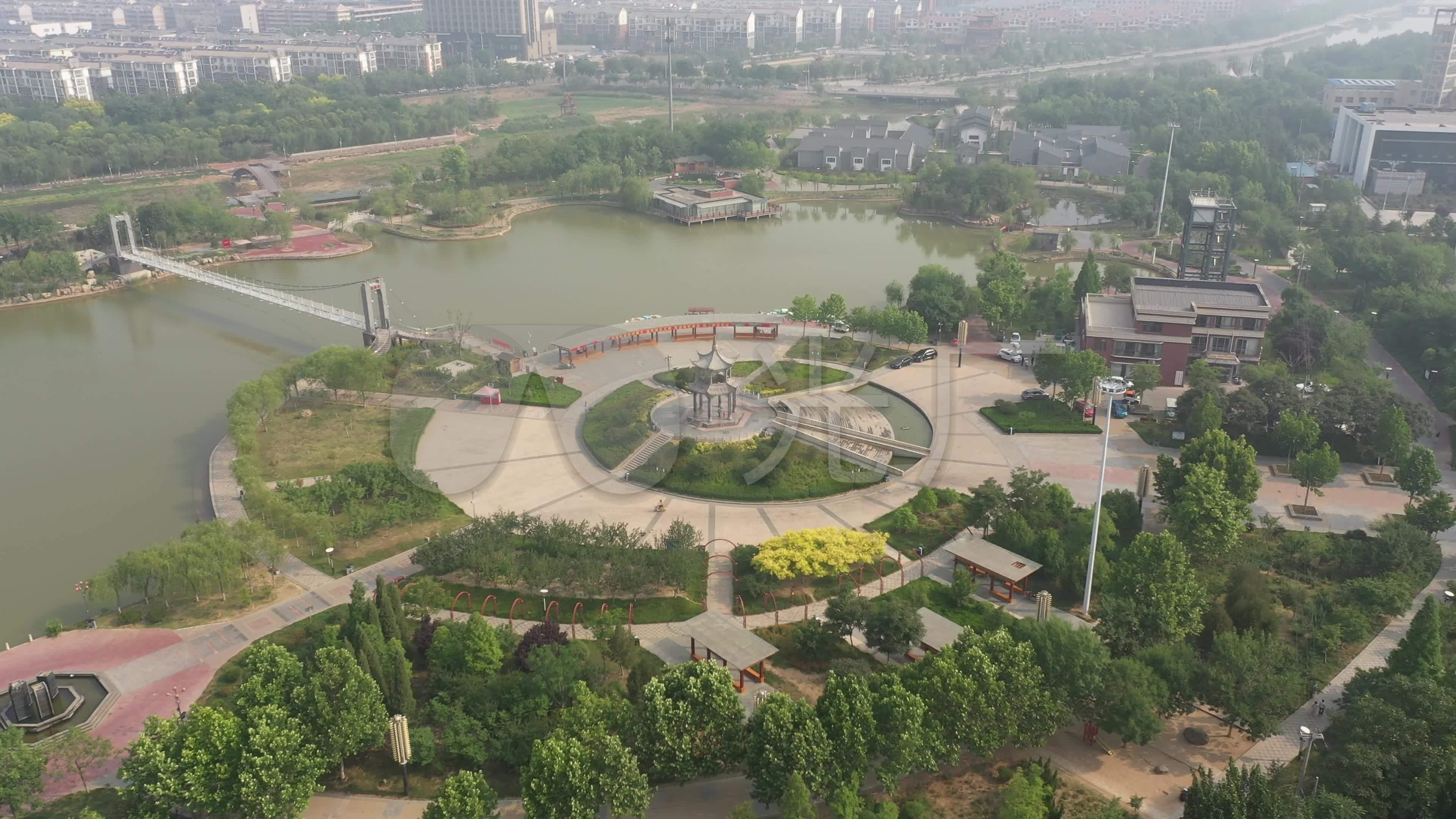 4k-原素材-单县幵山公园航拍_3840x2160_高清视频素材