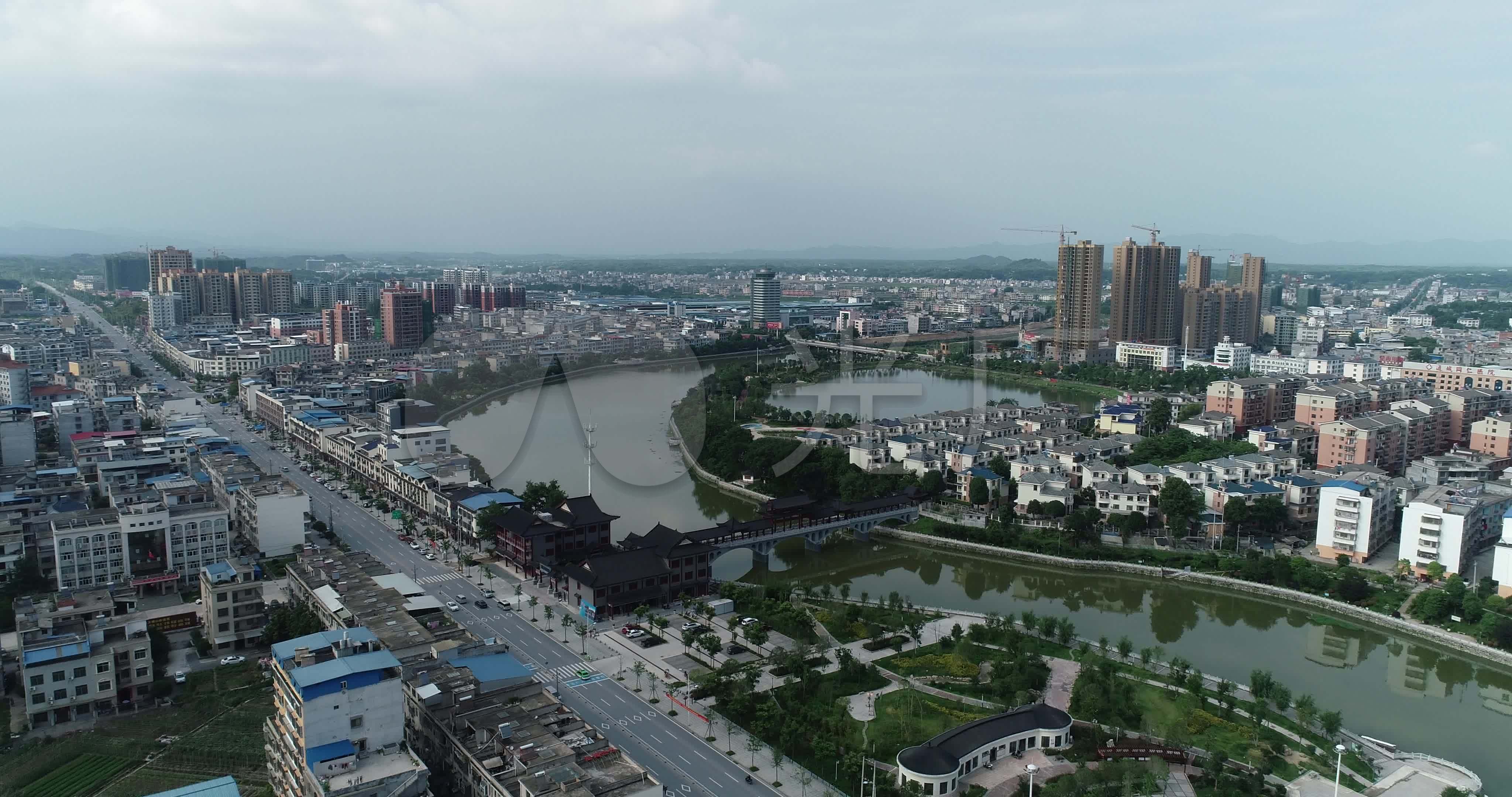 【原创】4k城市航拍-湖北咸宁通城县航拍_4096x2160